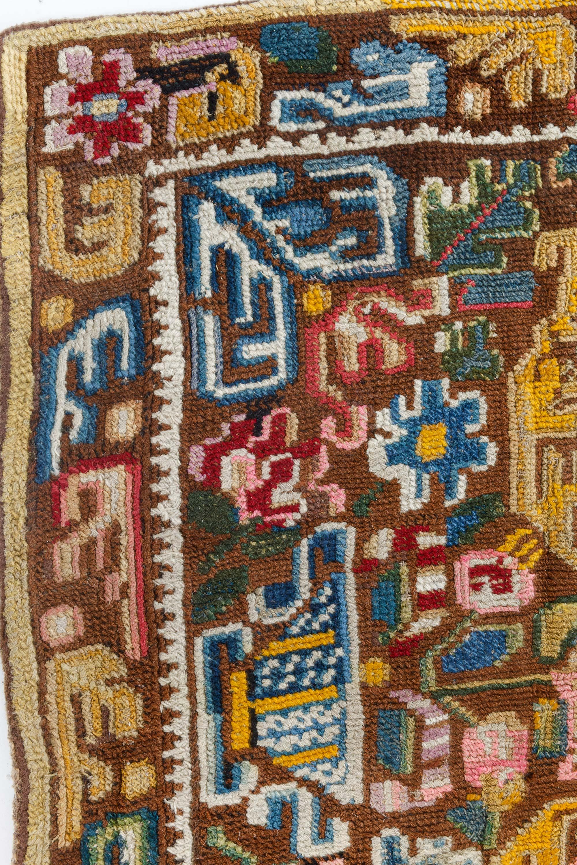 19th Century Geometric Floral Needlework Carpet 1
