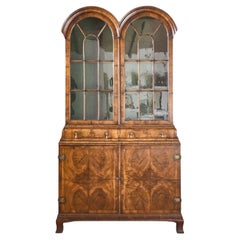 19th century George I style double arched walnut cabinet