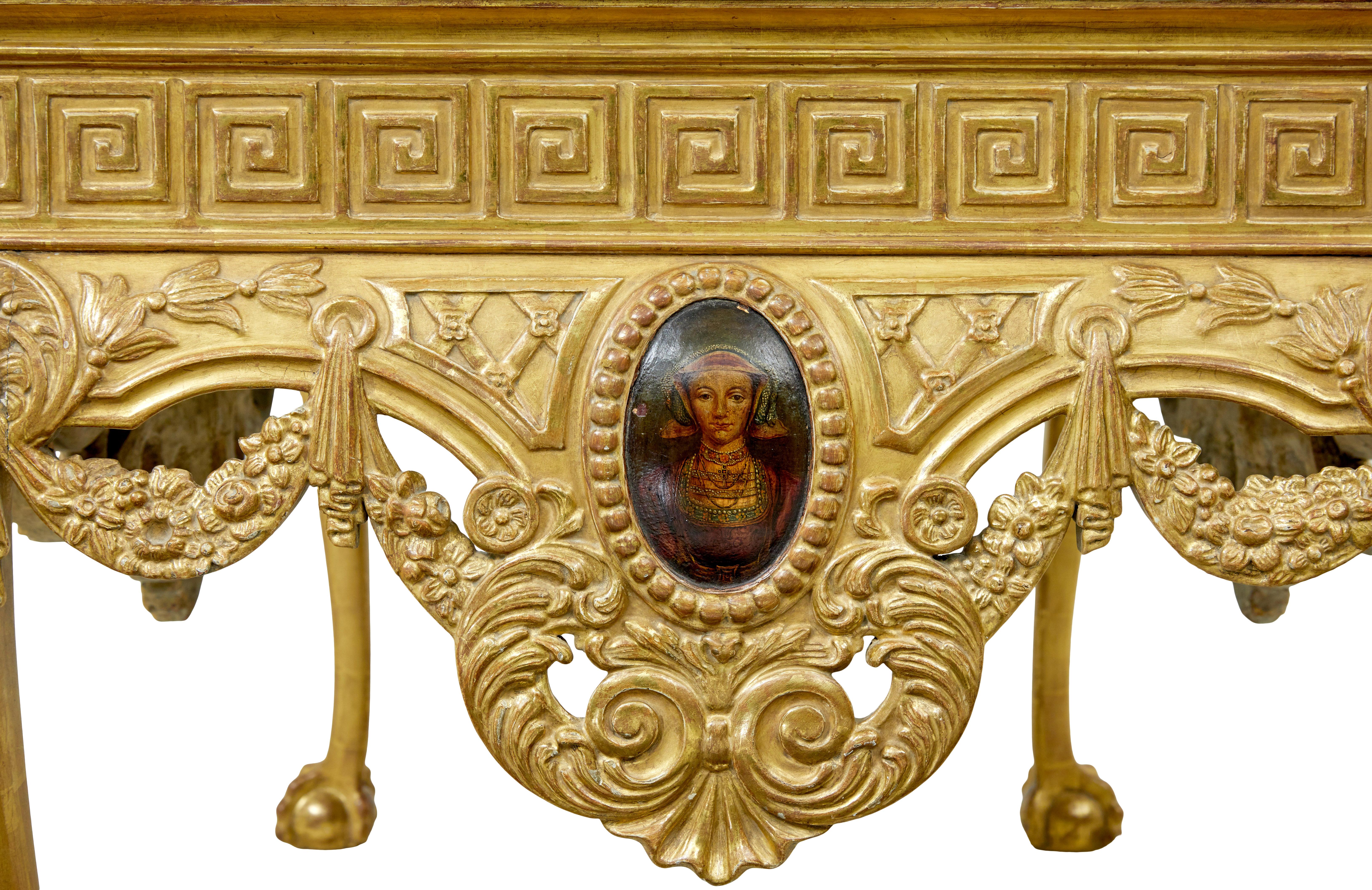19th century George II influenced marble top center table For Sale 4