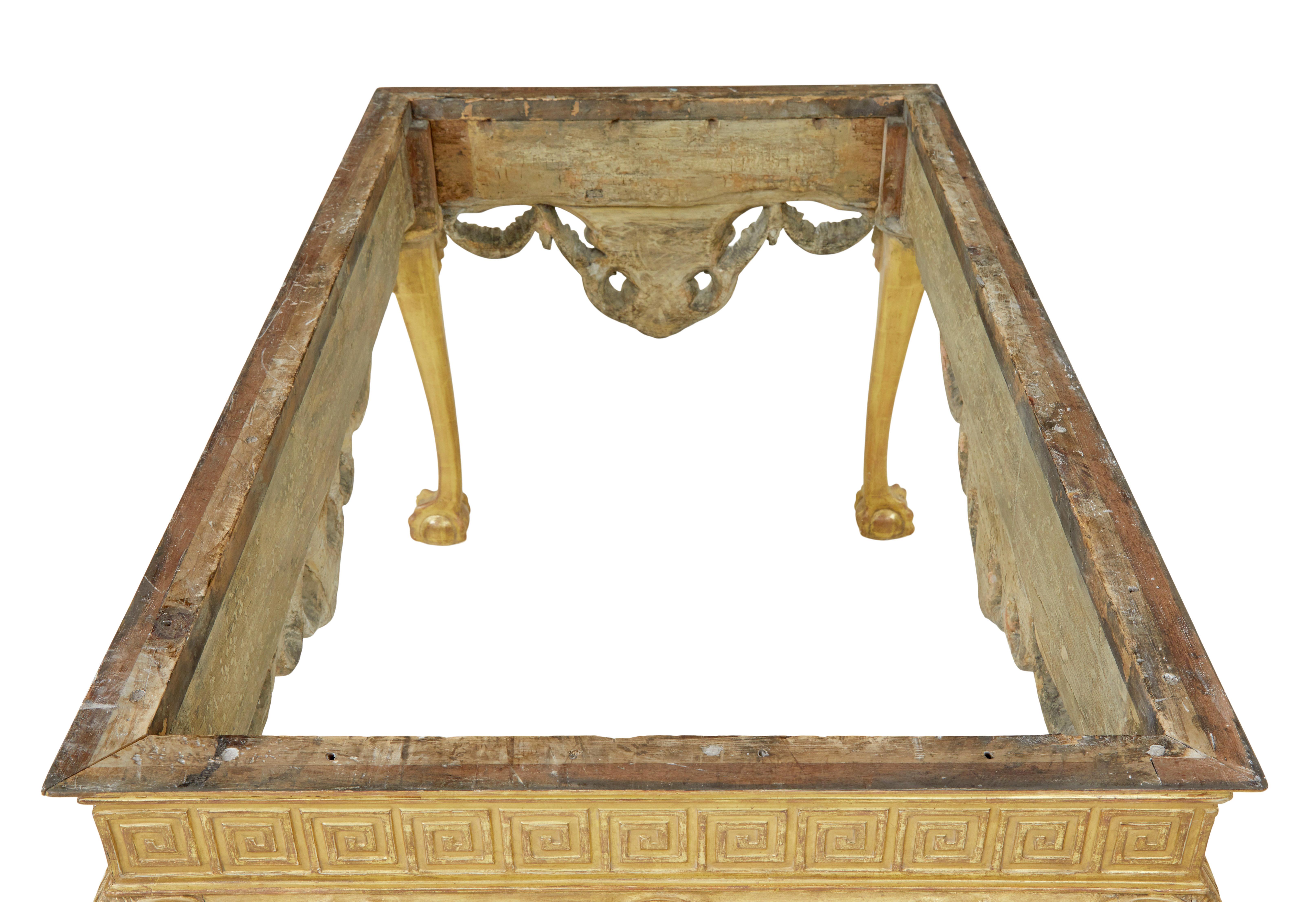 English 19th century George II influenced marble top center table For Sale