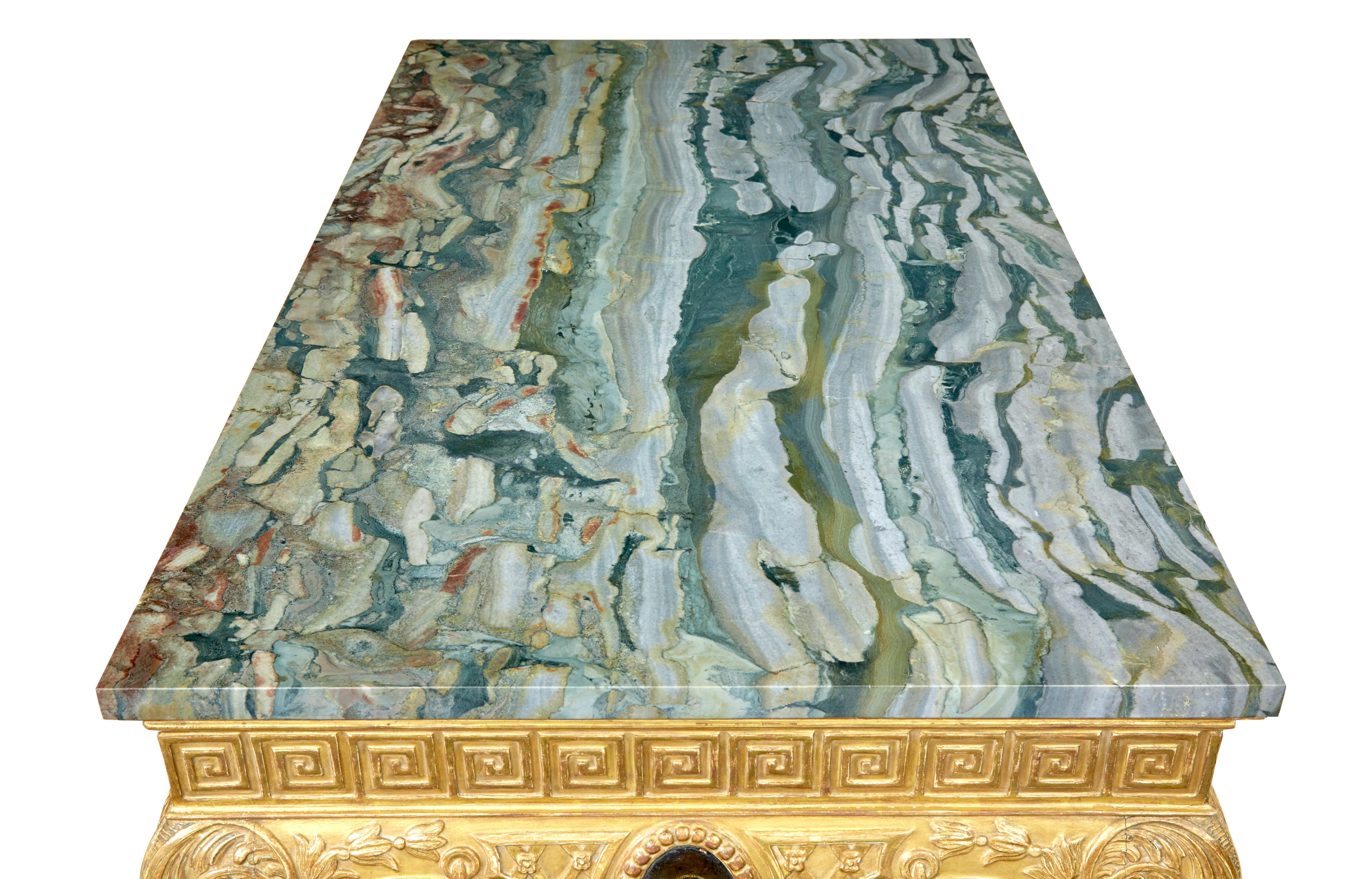 19th century George II influenced marble top center table For Sale 1