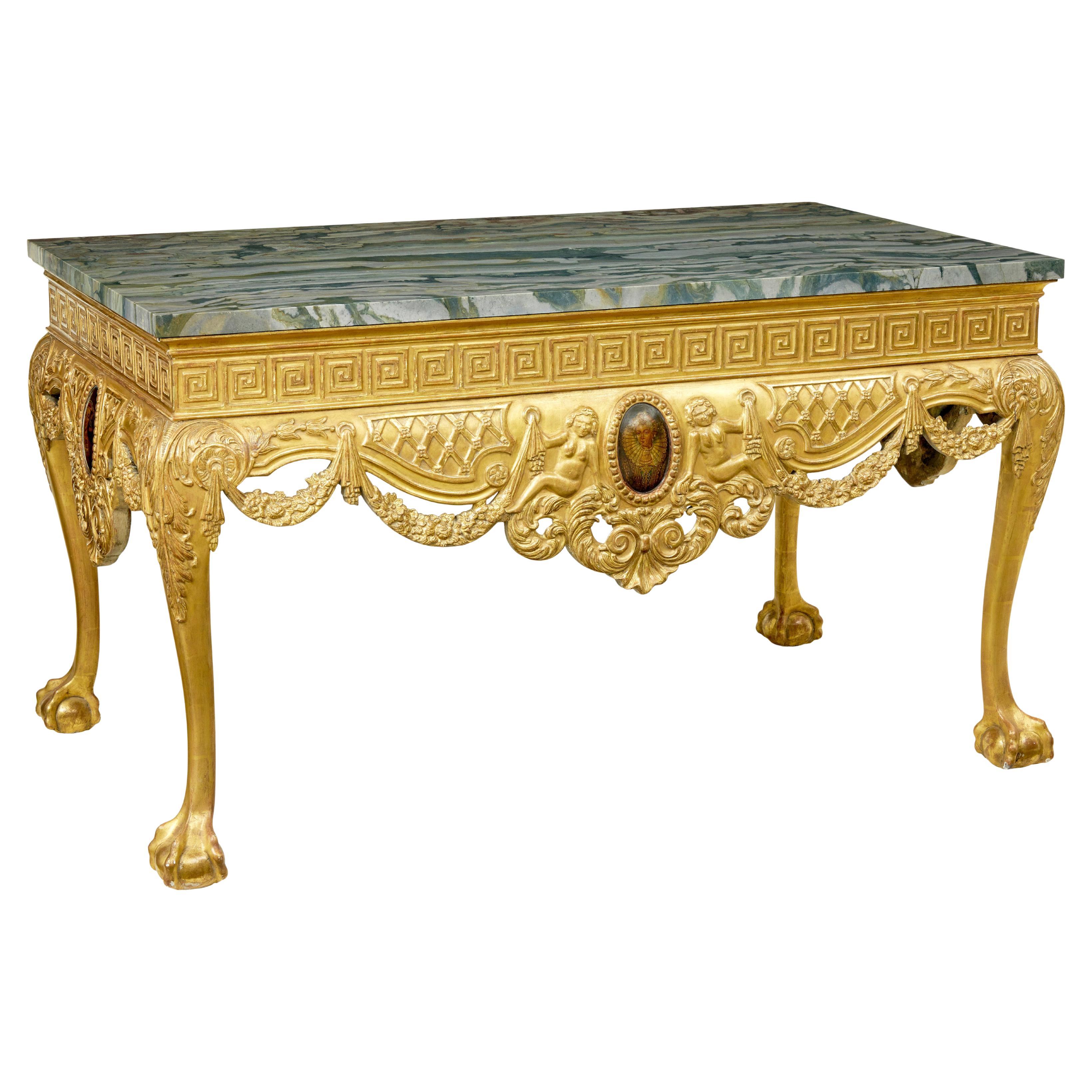 19th century George II influenced marble top center table