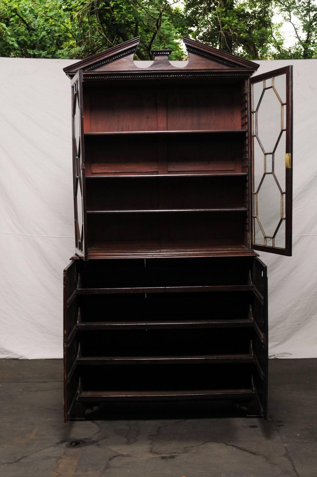 19th Century George II Mahogany Bookcase Cabinet 2
