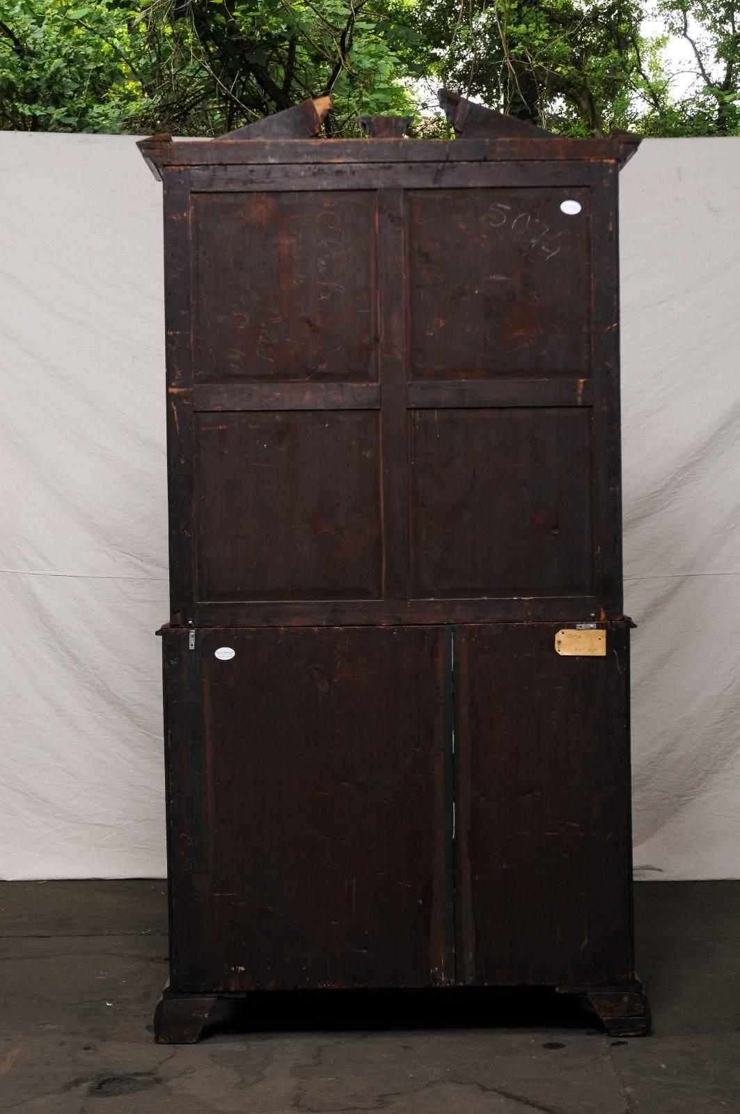 19th Century George II Mahogany Bookcase Cabinet 4