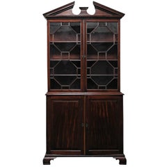 19th Century George II Mahogany Bookcase Cabinet
