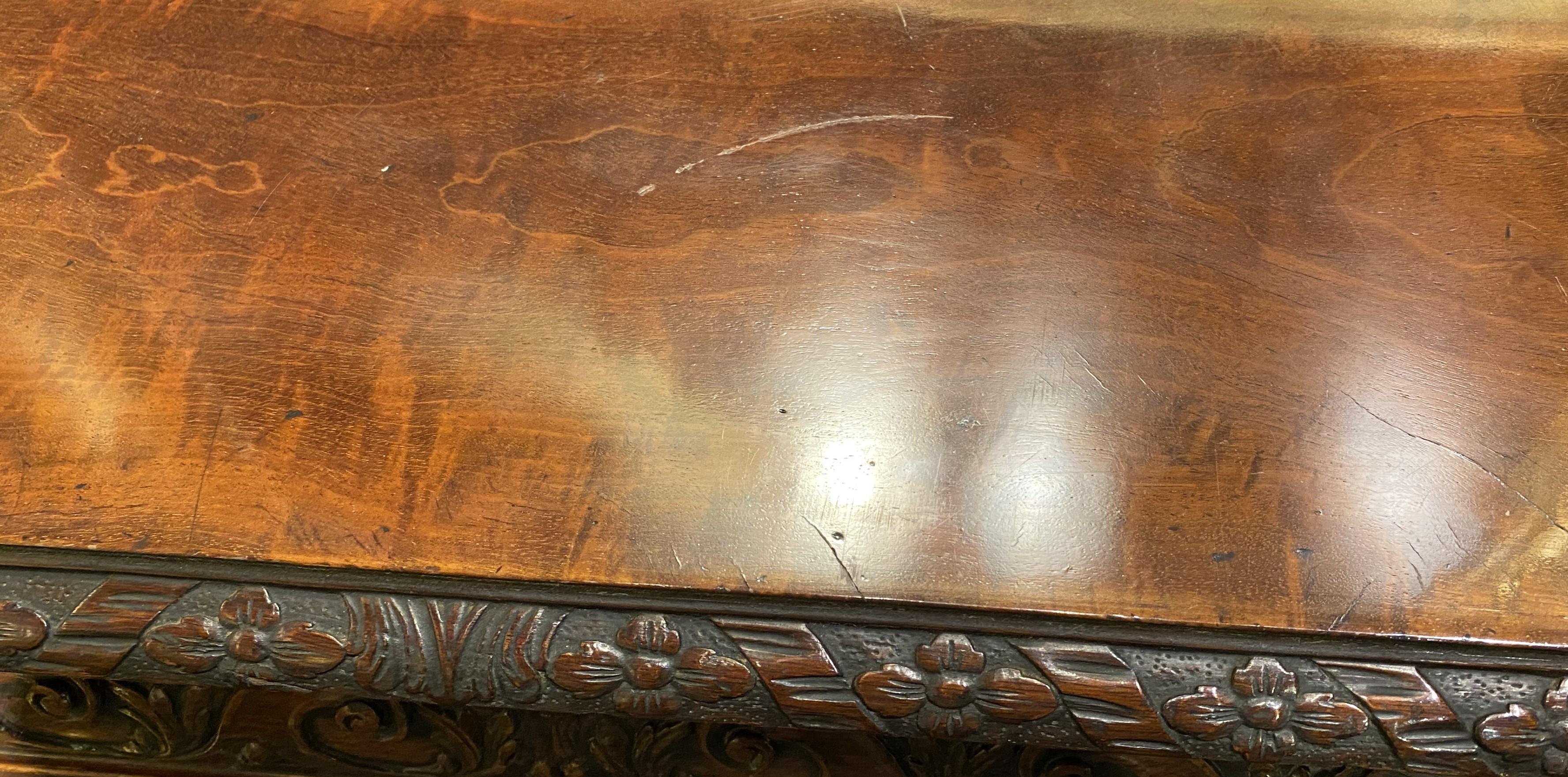 19th Century George II Style Carved Mahogany Commode in the Bombe Form For Sale 11