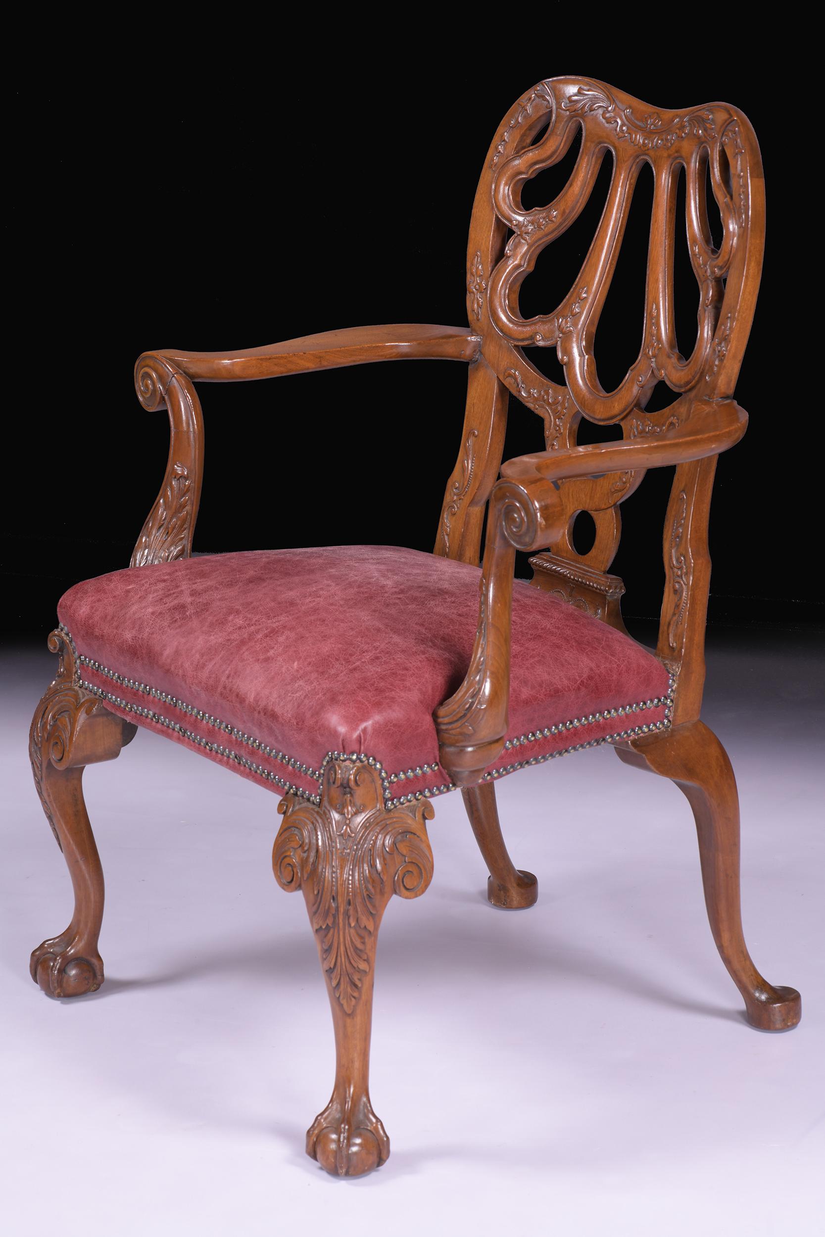 19th Century George II Style English Armchair in the Manner of Giles Grendey In Good Condition For Sale In Dublin, IE