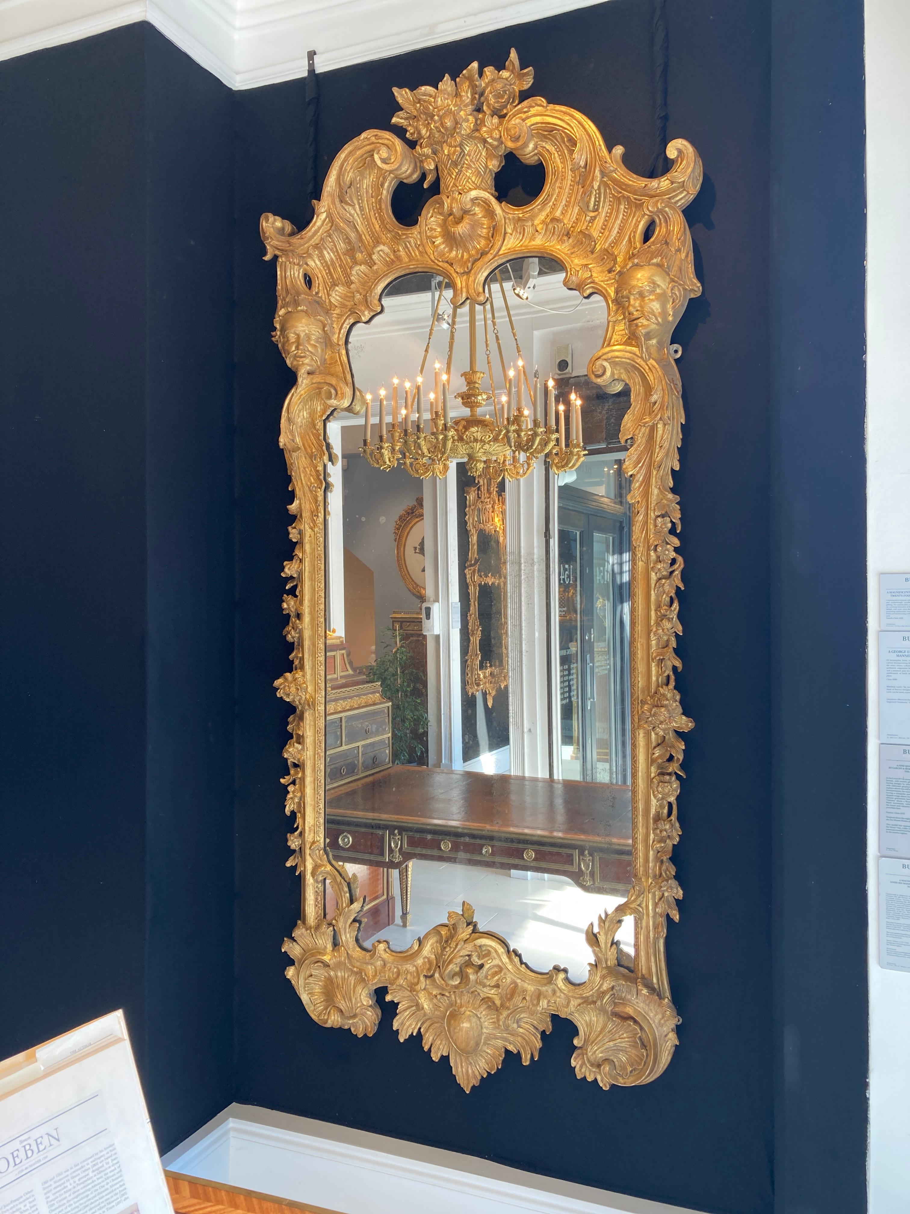 Gilt 19th Century George II Style Pier Glass in the Manner of Matthias Lock For Sale