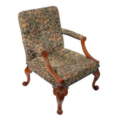 19th Century George II Style Walnut Gainsborough Arm Chair