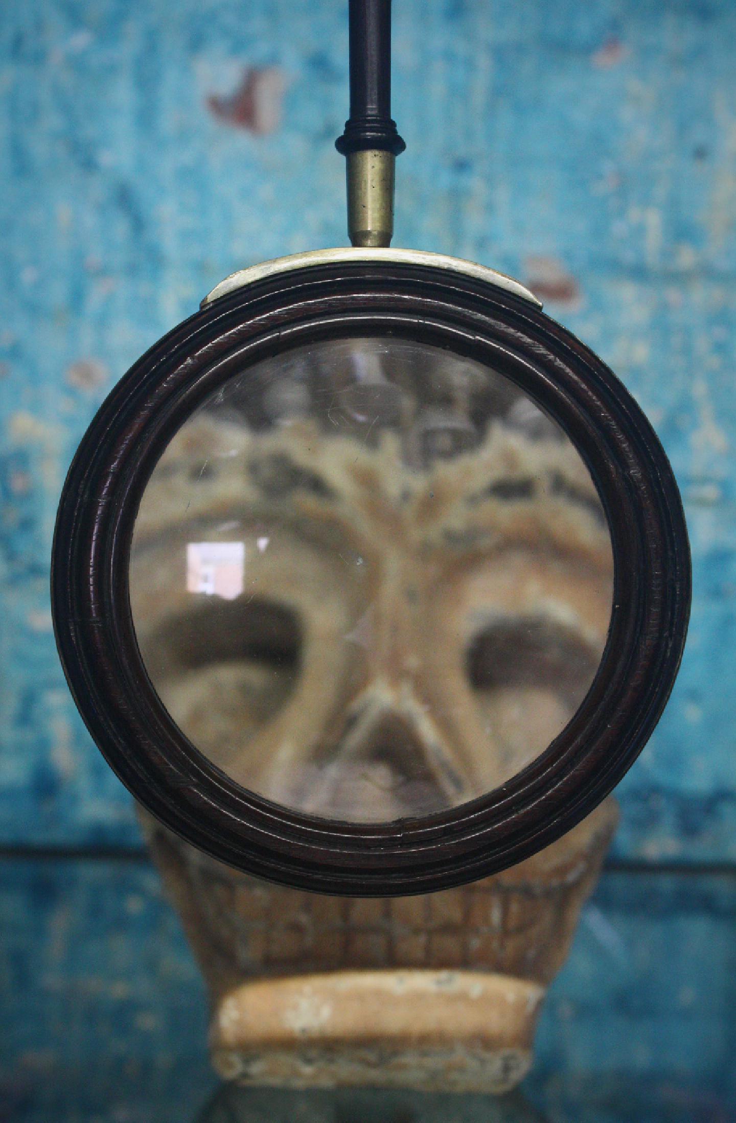 19th Century George III Brass Bound Mahogany Connoisseur Gallery Magnifying Lens 2