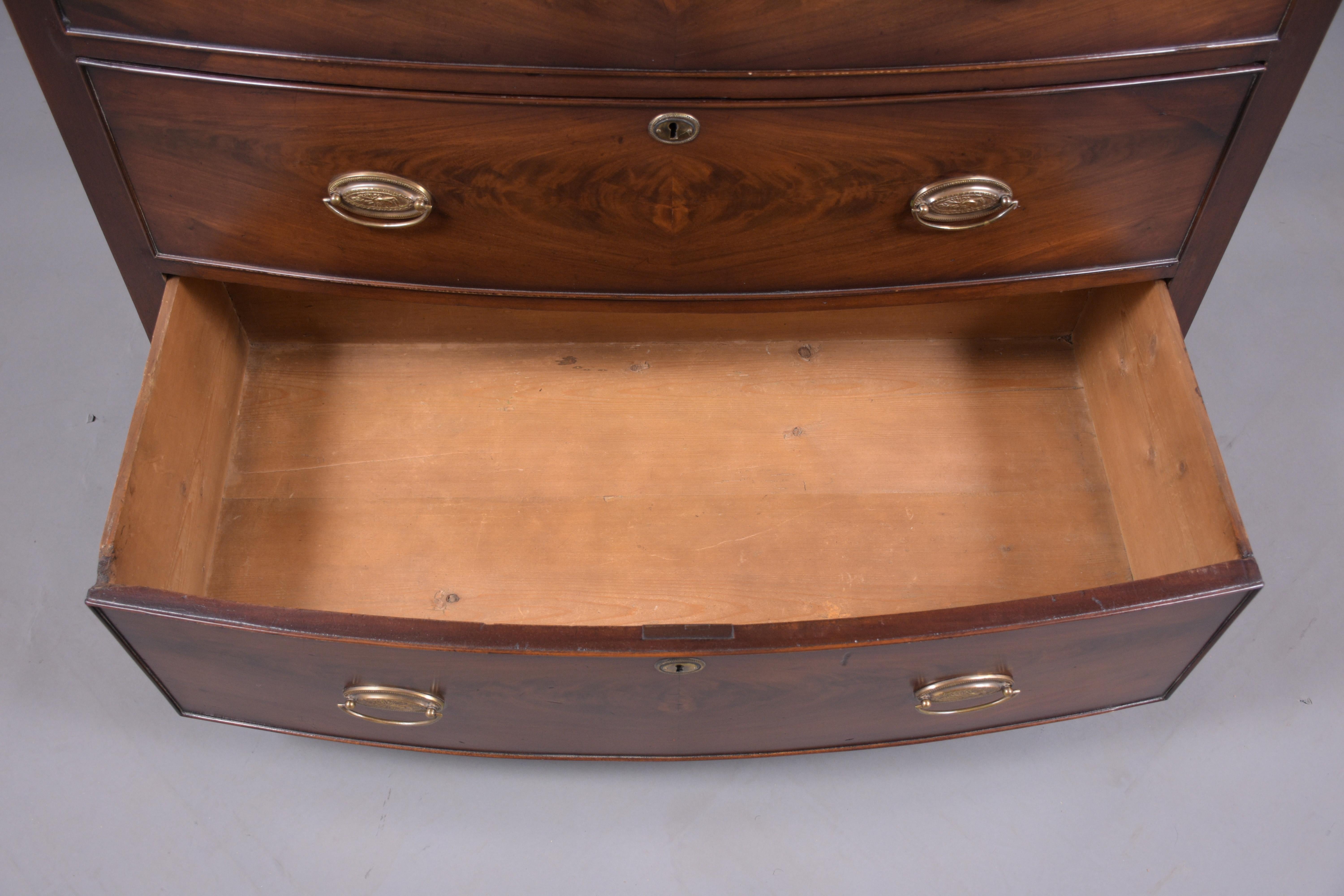 19th Century George III Mahogany Dresser with Flemish Veneers and Brass Details For Sale 7