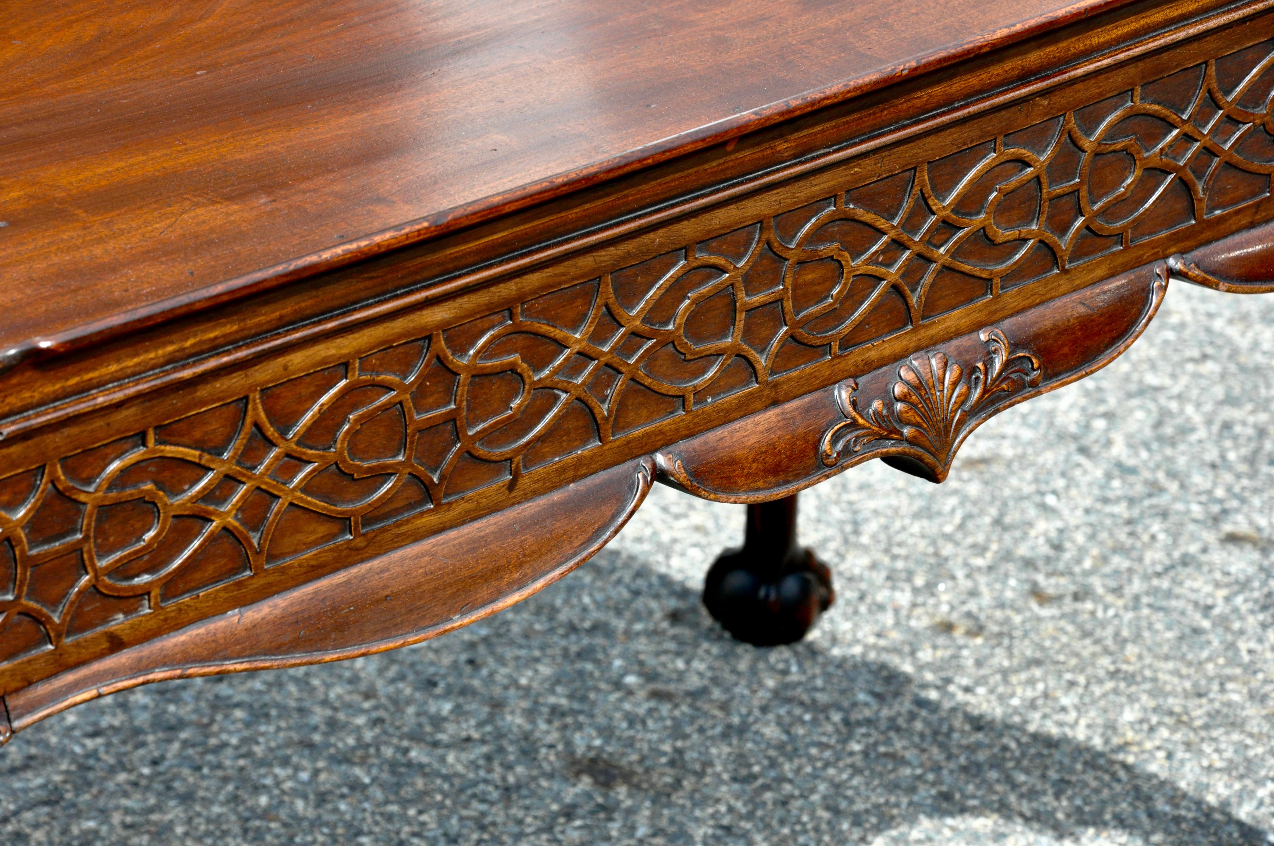 Mahogany 19th Century George III Chippendale Serving or Breakfast Table