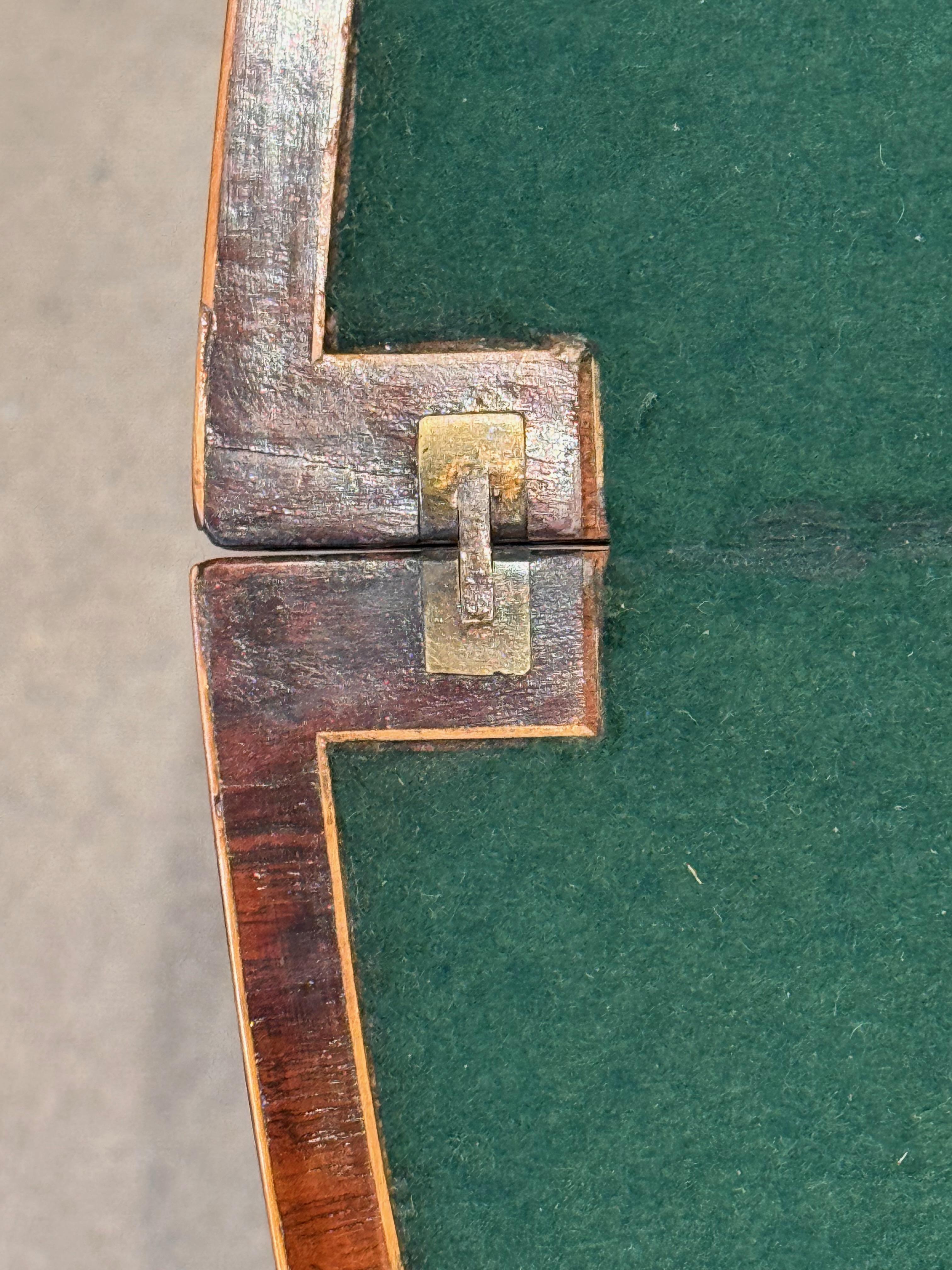 19th Century George III Ebonized and Inlaid Demilune Card Table 7