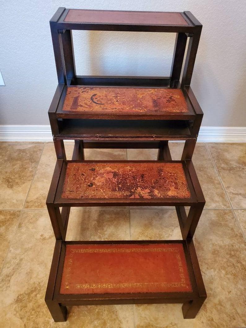 19th Century George III English Mahogany Metamorphic Step Ladder In Good Condition For Sale In Forney, TX
