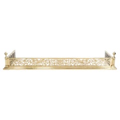 19th Century George III Engraved Brass Fire Fender