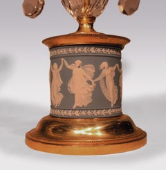 19th Century George III Glass Lustre Candlesticks