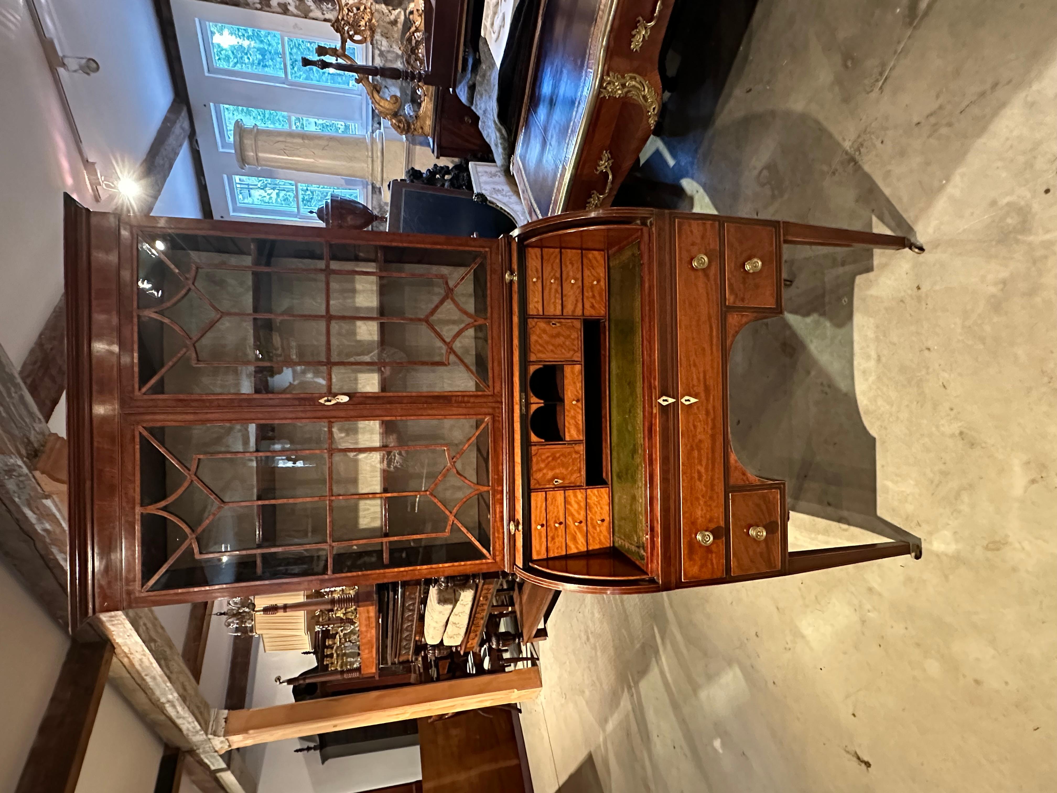 19th Century George III Hepplewhite Cylinder Top Secretary Bookcase 9