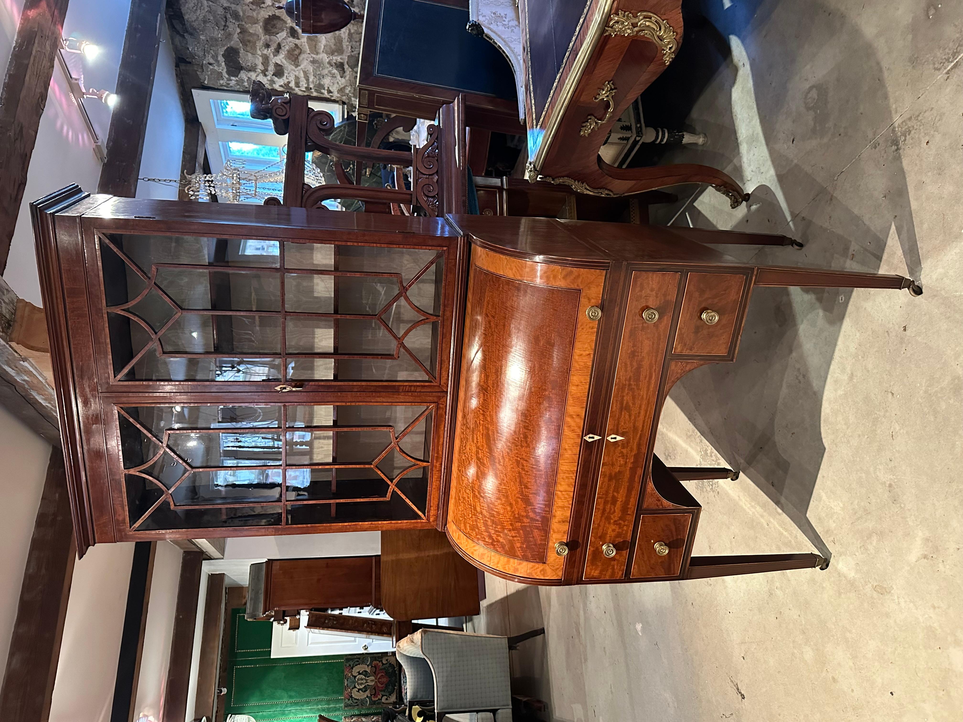 19th Century George III Hepplewhite Cylinder Top Secretary Bookcase 3