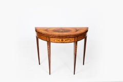 Table à cartes en bois de satin incrusté et peint à la main, 19e siècle, George III