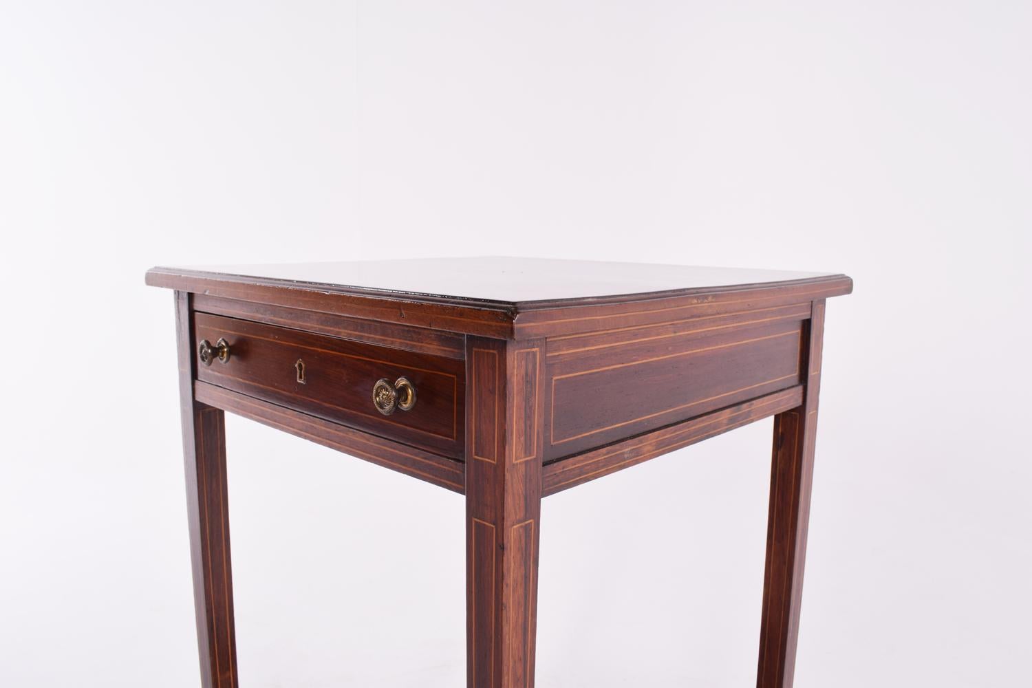 19th Century George III Inlaid Rosewood Side Table 1