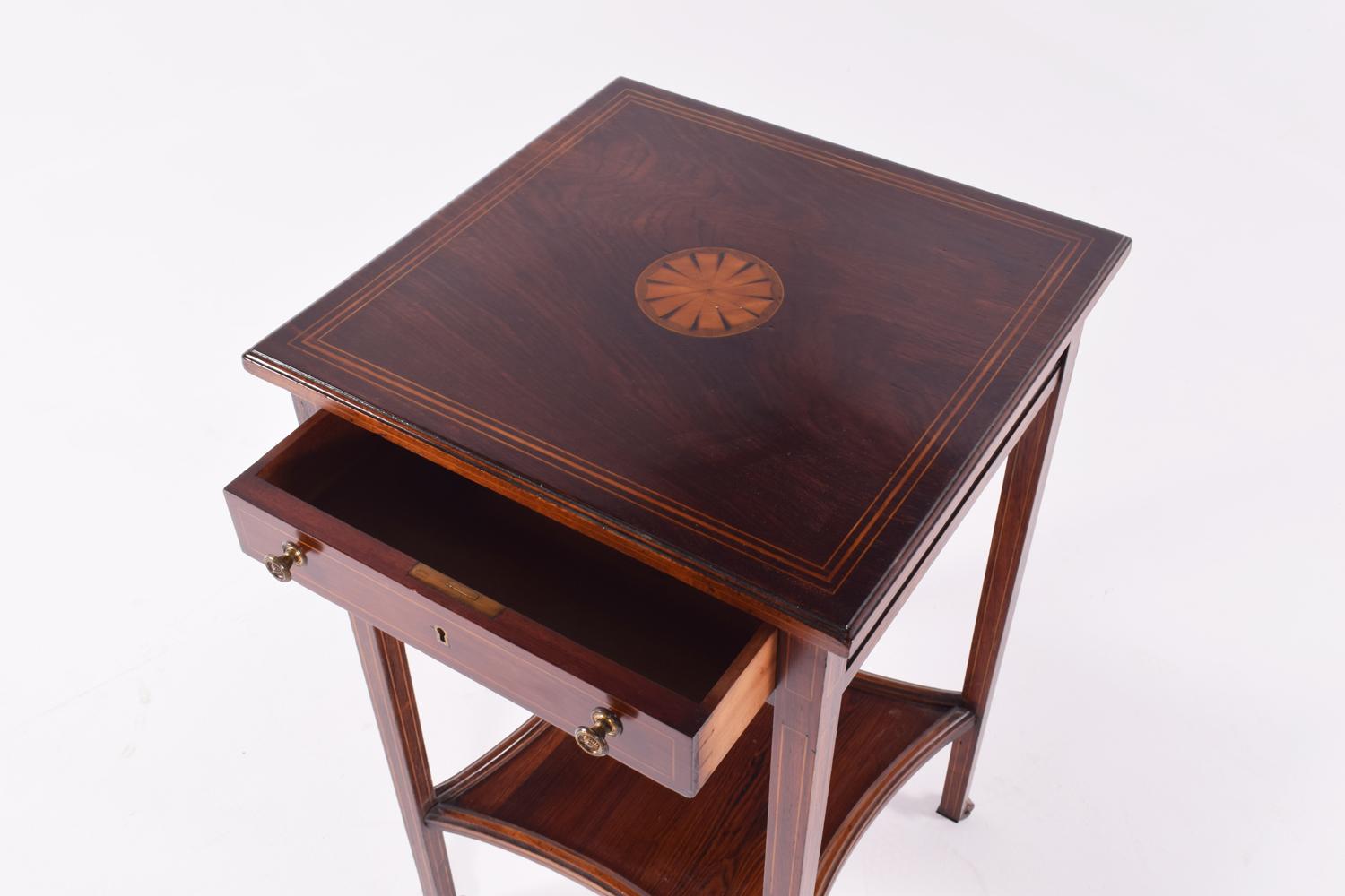 19th Century George III Inlaid Rosewood Side Table 3