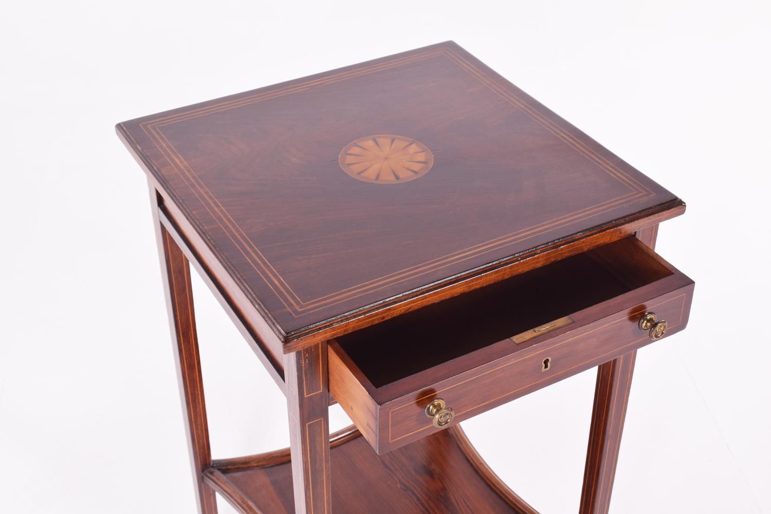 19th Century George III Inlaid Rosewood Side Table 4