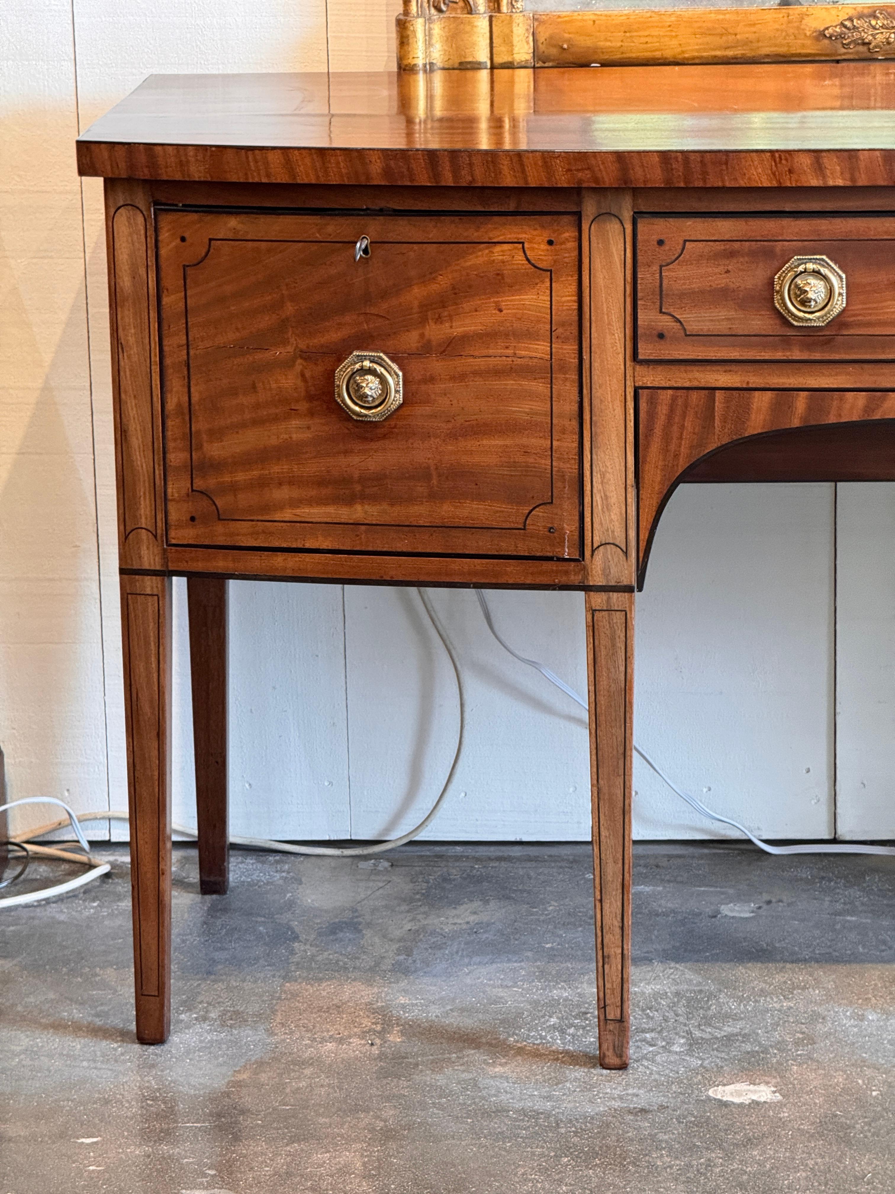 Mahogany 19th Century George III Inlaid Sideboard For Sale
