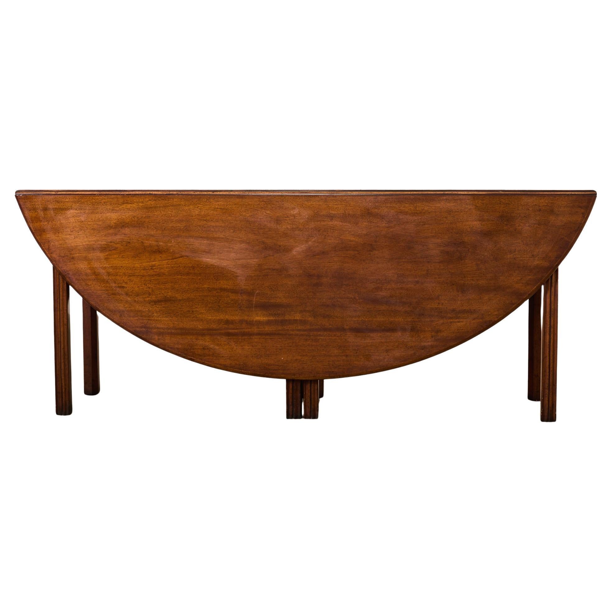 19th Century George III Irish Mahogany Wake Dining Table For Sale