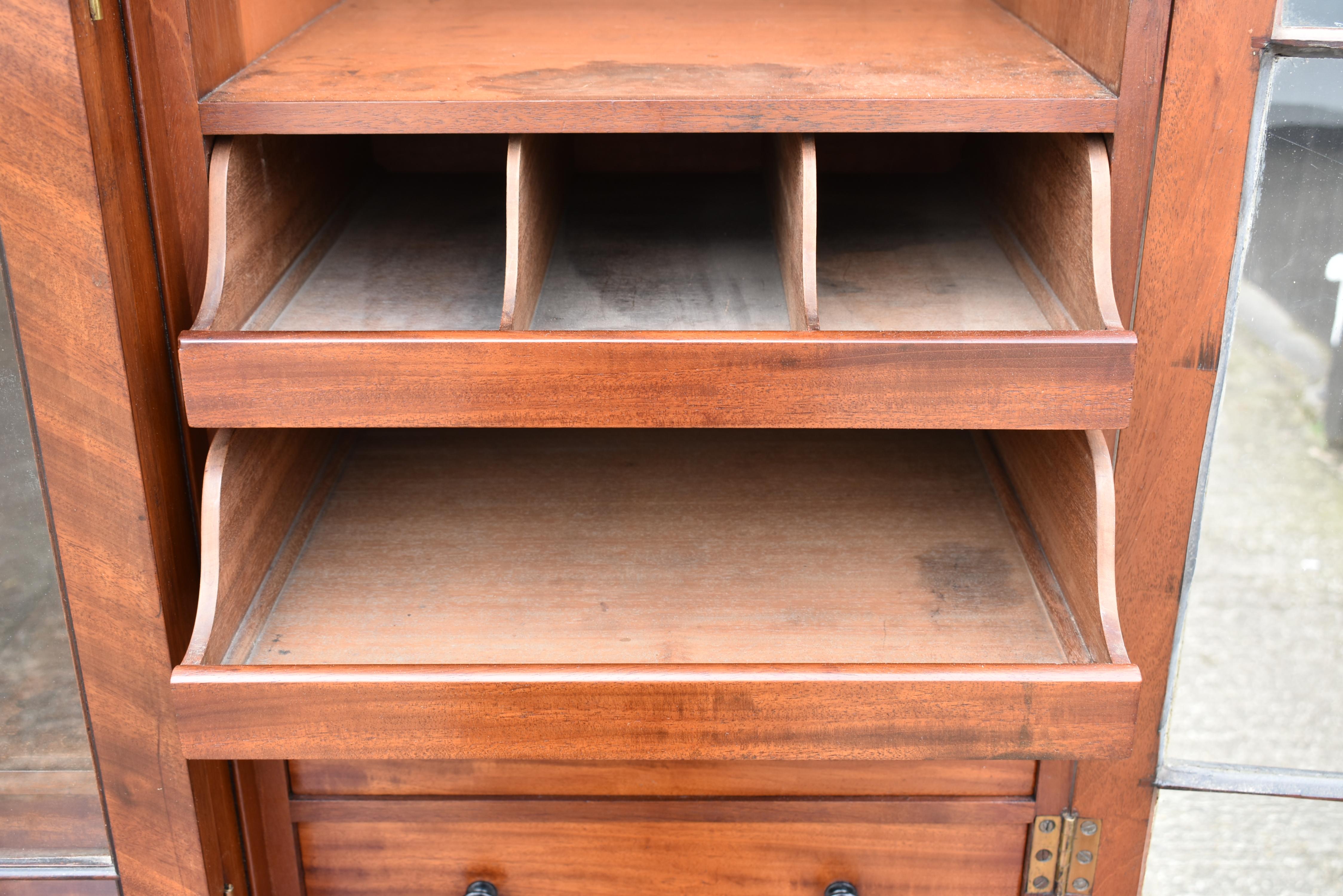 19th Century George III Mahogany Breakfront Bookcase For Sale 11
