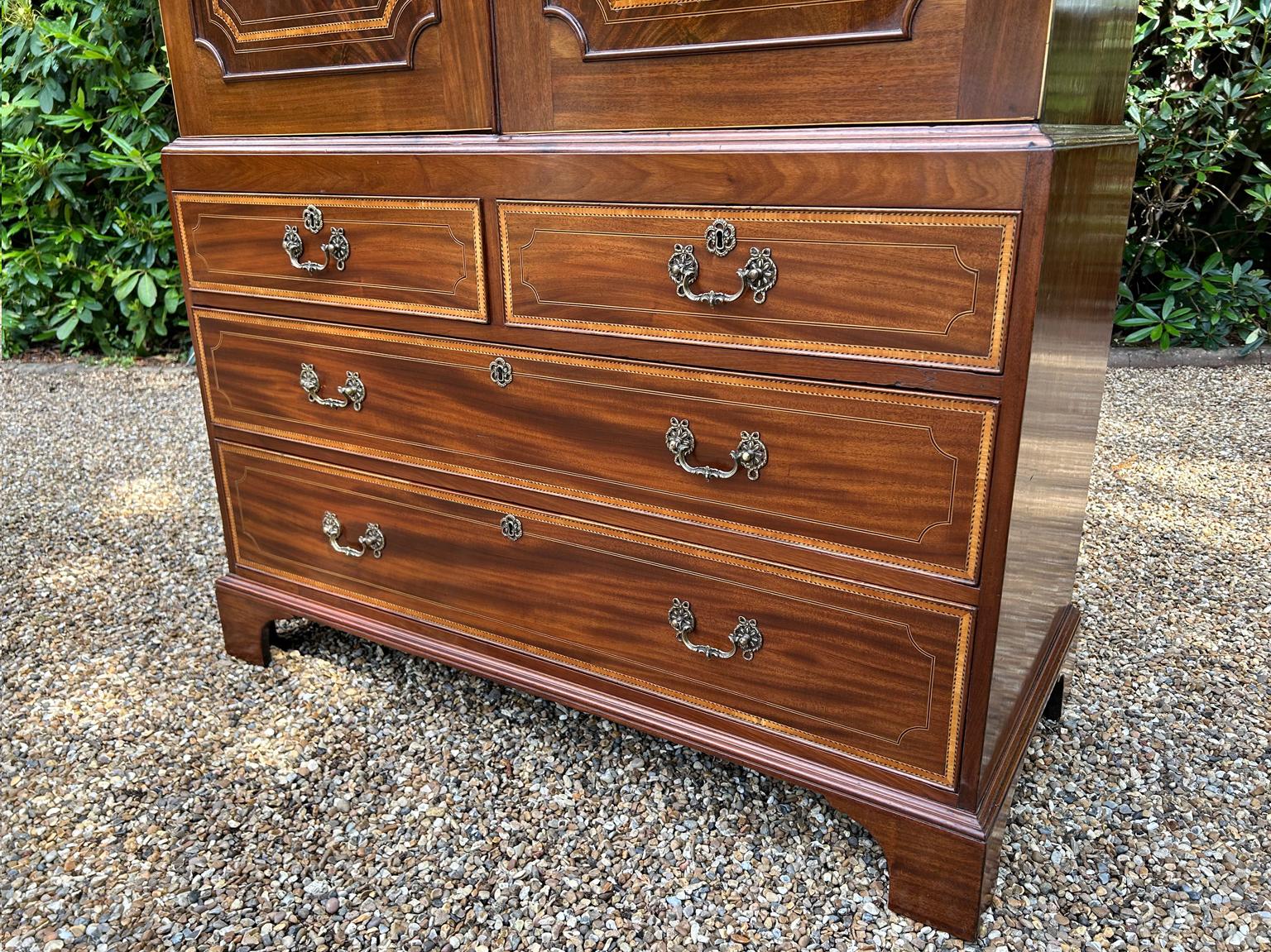 19th Century George III Mahogany Linen Press 6