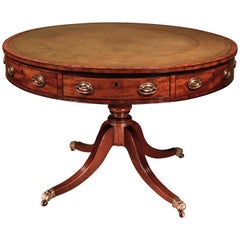 19th Century George III Mahogany Revolving Drum Table