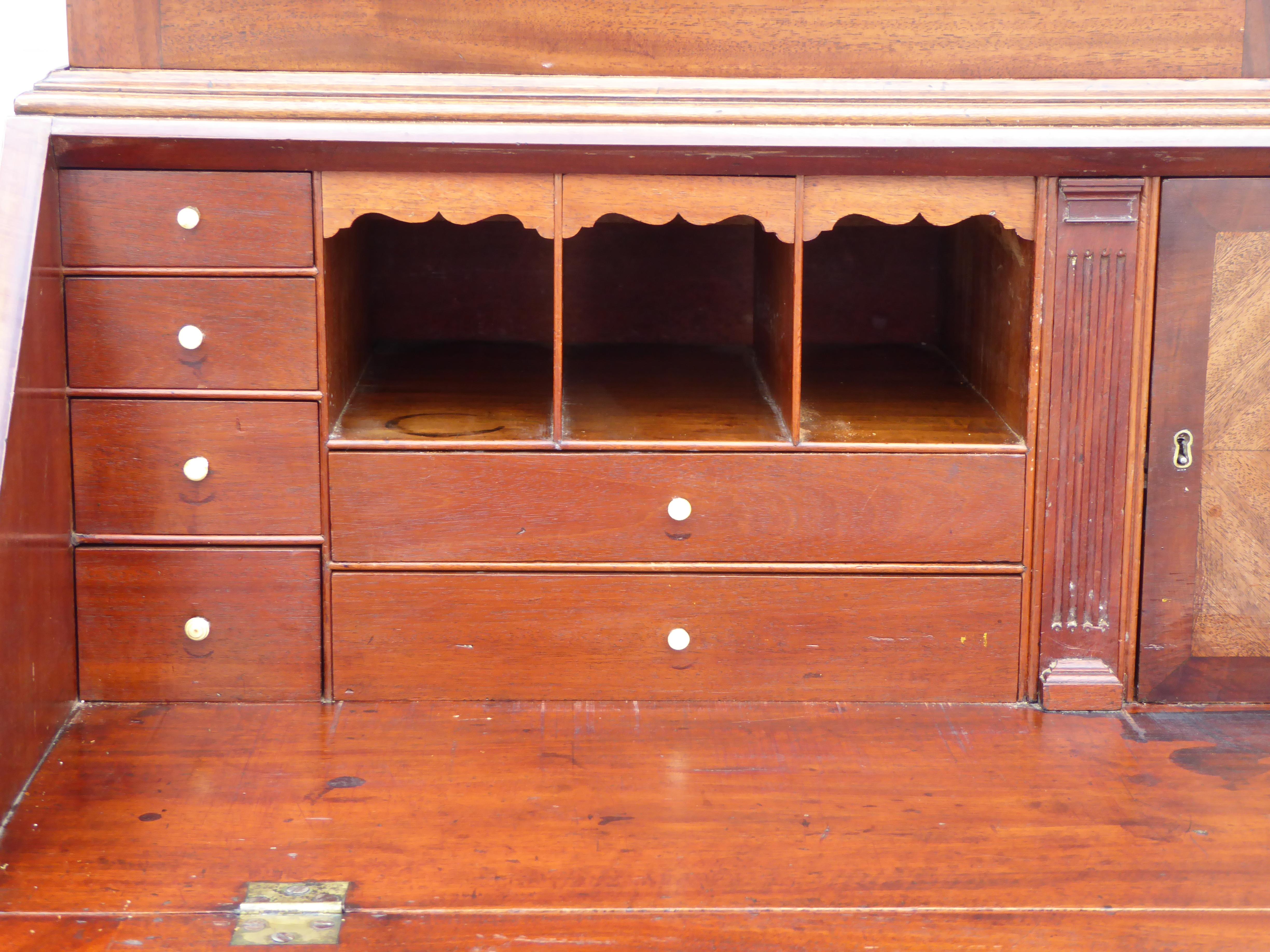 19th Century George III Mahogany Secretary Bookcase 1