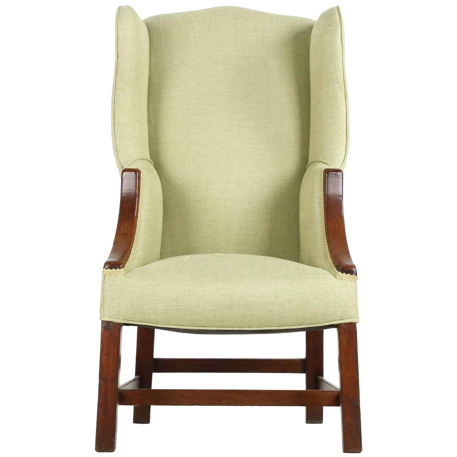 19th Century III Mahogany Wingback Antique Armchair at 1stDibs