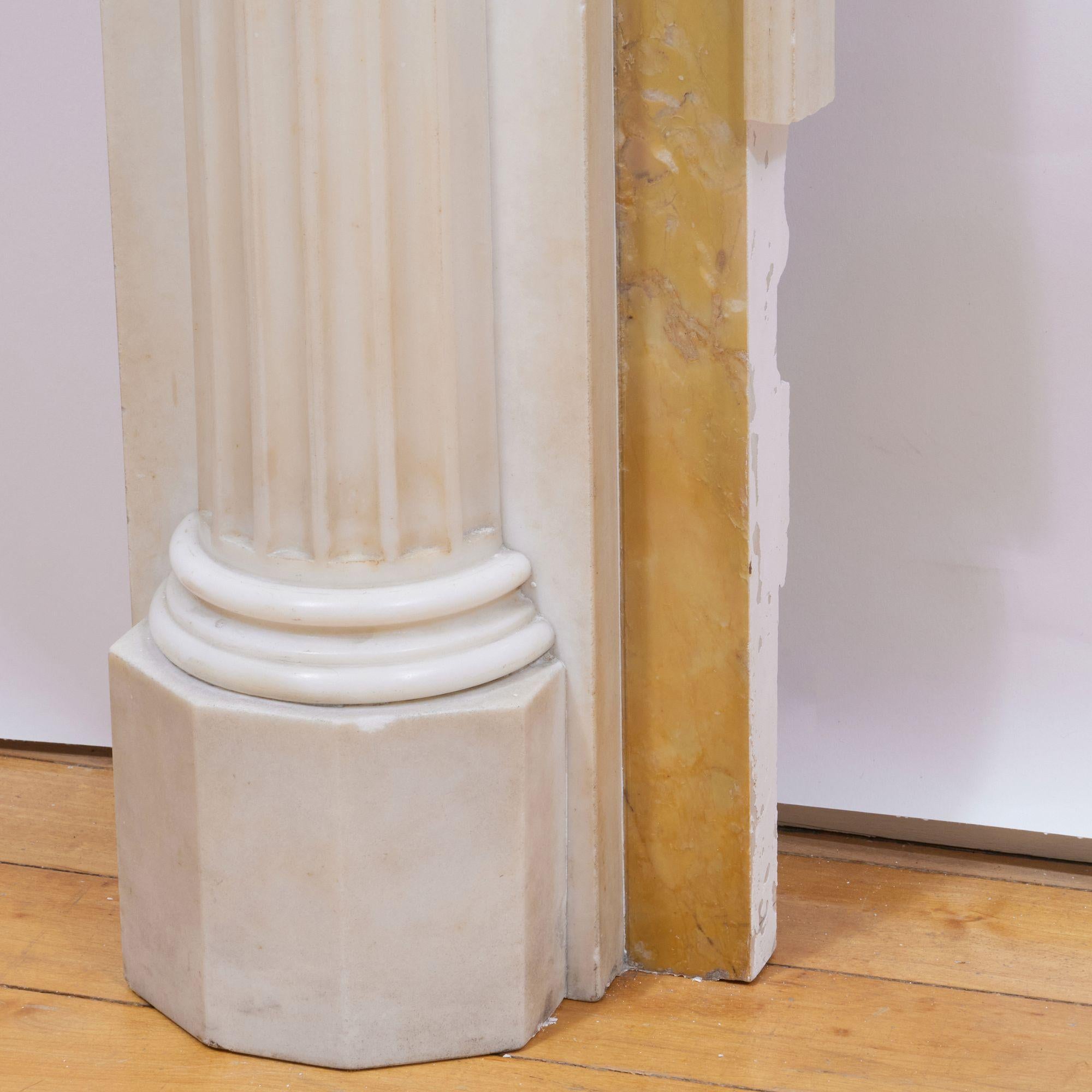 Carved 19th Century George III Marble Fireplace Mantel