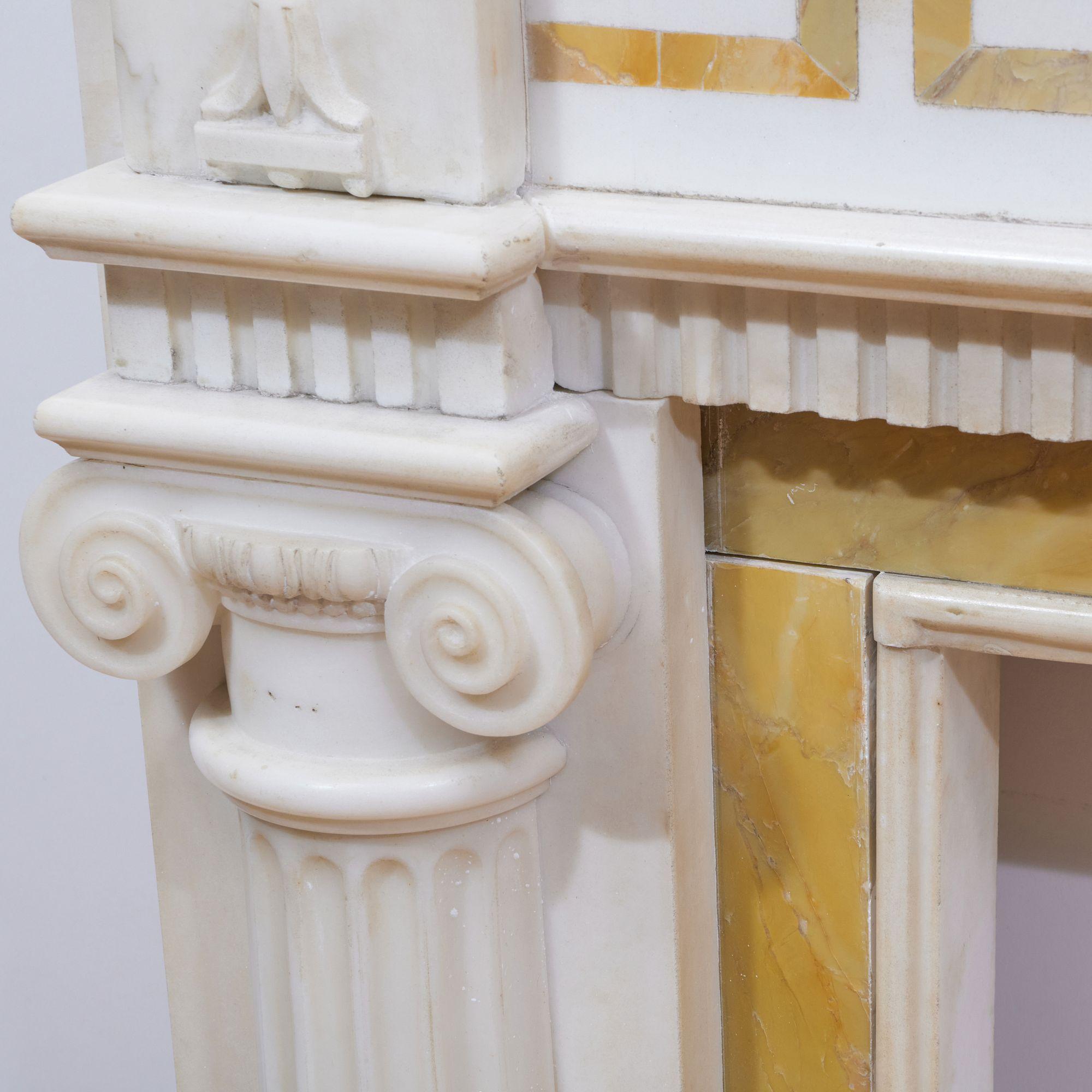 19th Century George III Marble Fireplace Mantel In Good Condition In Essex, MA