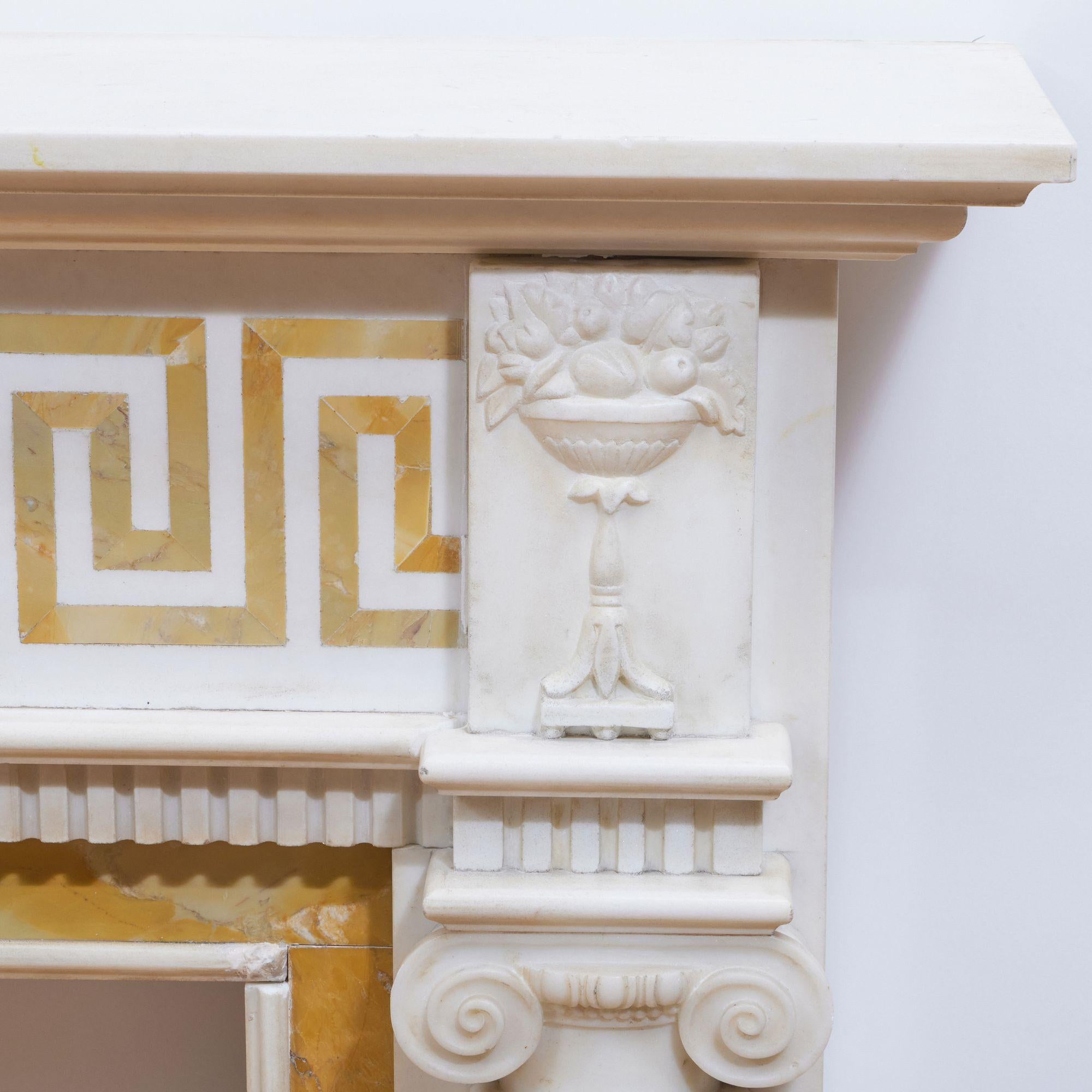Statuary Marble 19th Century George III Marble Fireplace Mantel