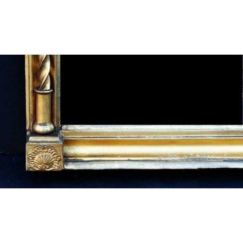 George III Mirror with Glass Eglomise Panel Original Gilding circa 1810 For Sale 1