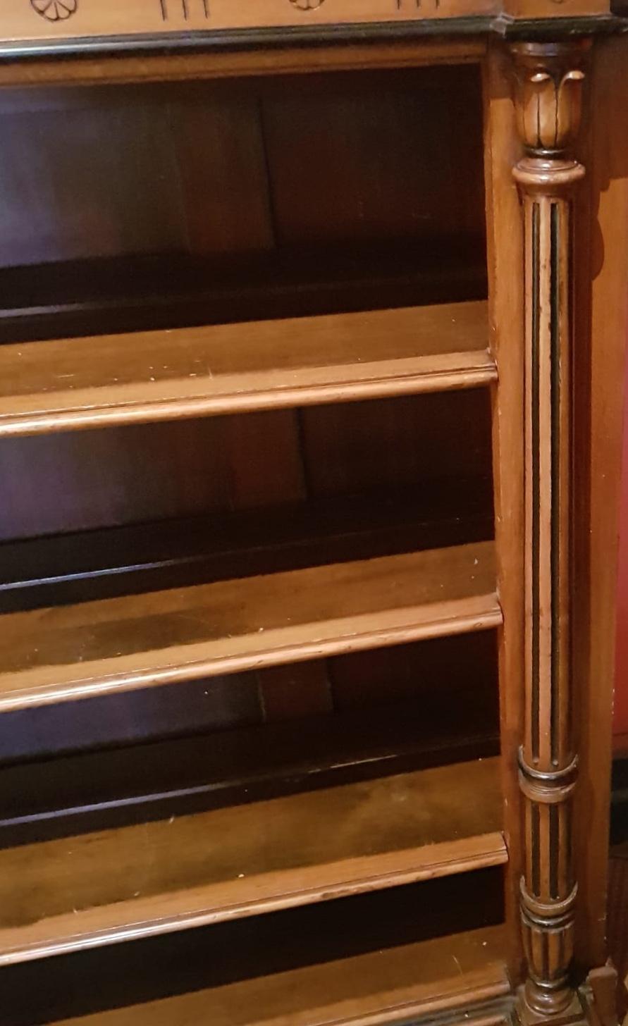 Ebony 19th Century George III Oak Open Books Shelves by Robert Strahan and Sons