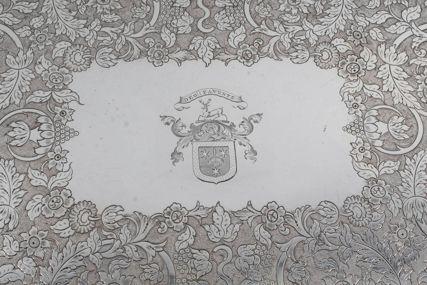 English 19th Century George III Old Sheffield Silver Plated Tray