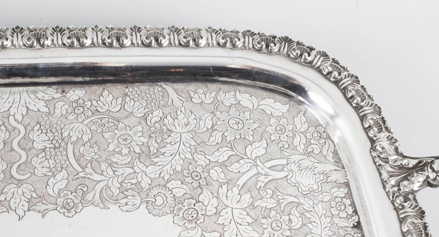 19th Century George III Old Sheffield Silver Plated Tray In Excellent Condition In London, GB