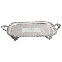 Antique 19th Century George III Old Sheffield Silver Plated Tray