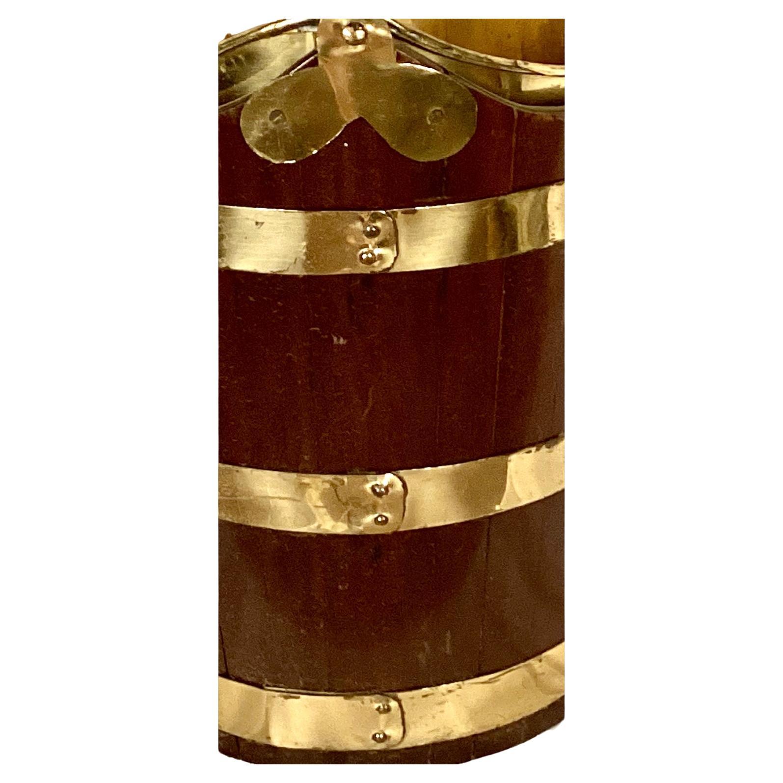19th Century George III Oval Brass Bound Peat Bucket 2
