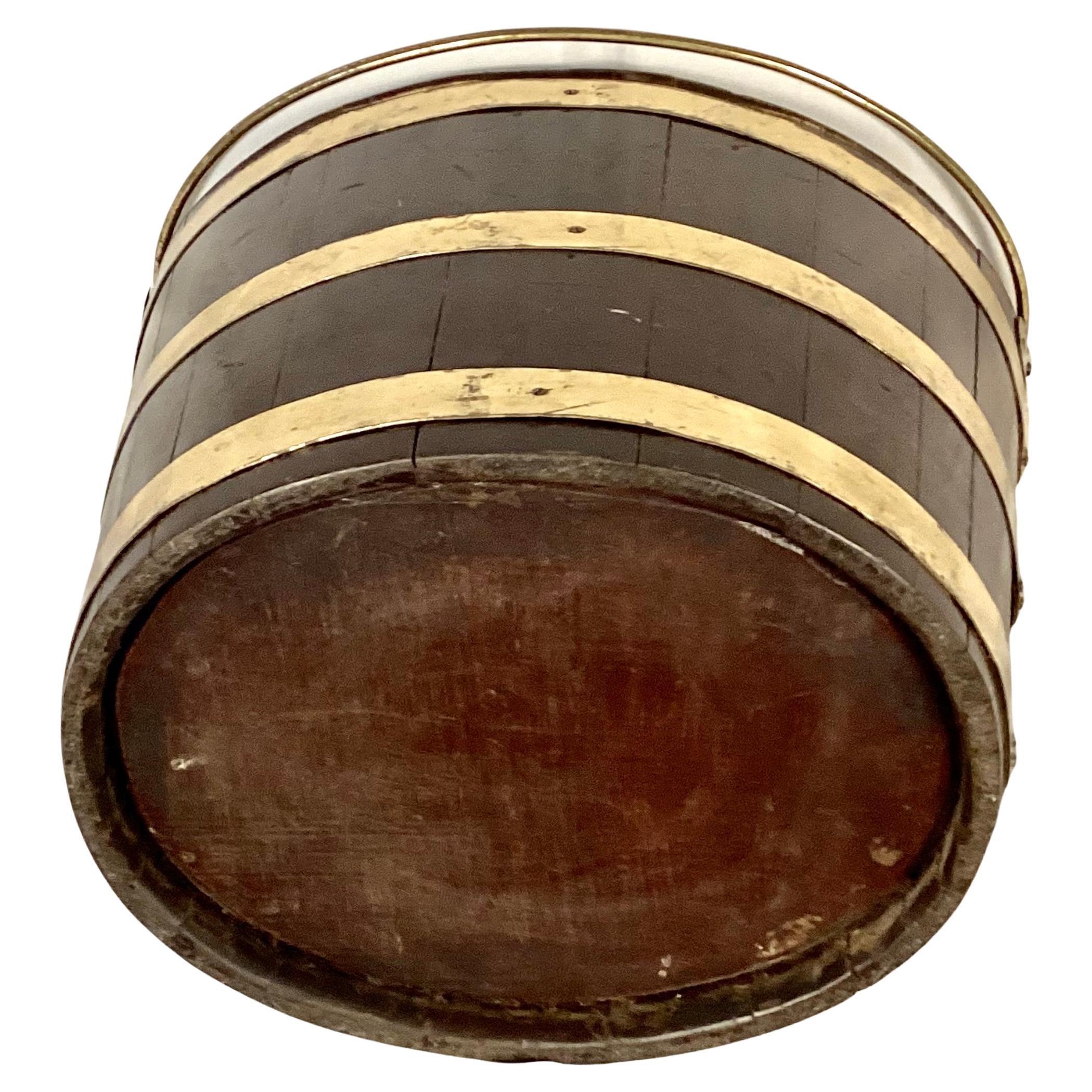 19th Century George III Oval Brass Bound Peat Bucket 3