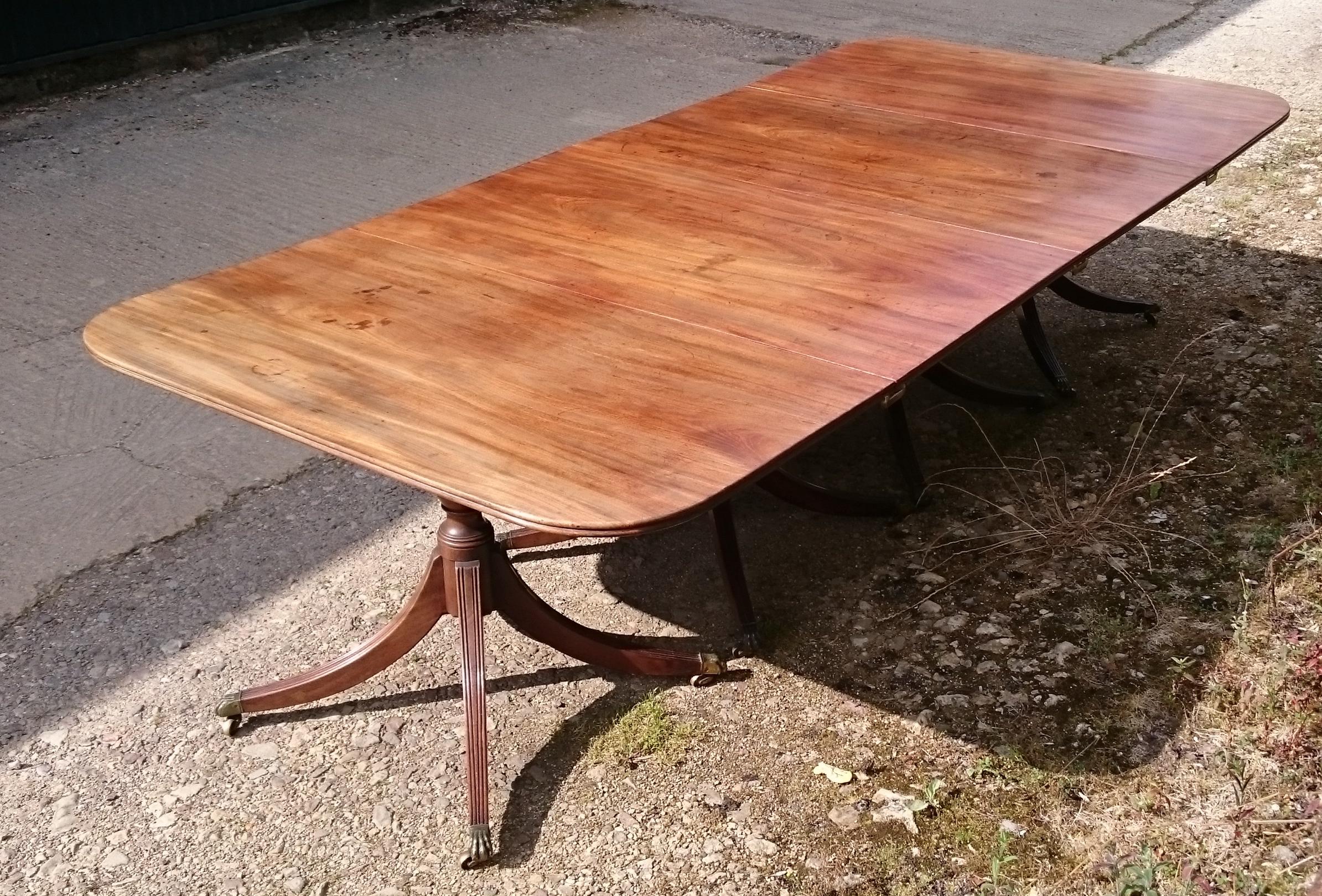 19th Century George III Period Mahogany Four Pedestal Antique Dining Table 3