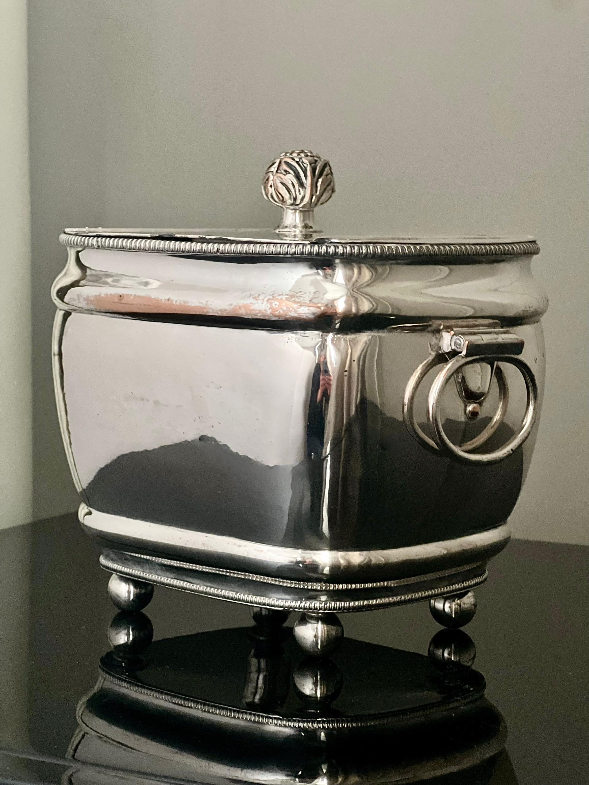 Inglese Porta tè in argento di Giorgio III del XIX secolo in vendita