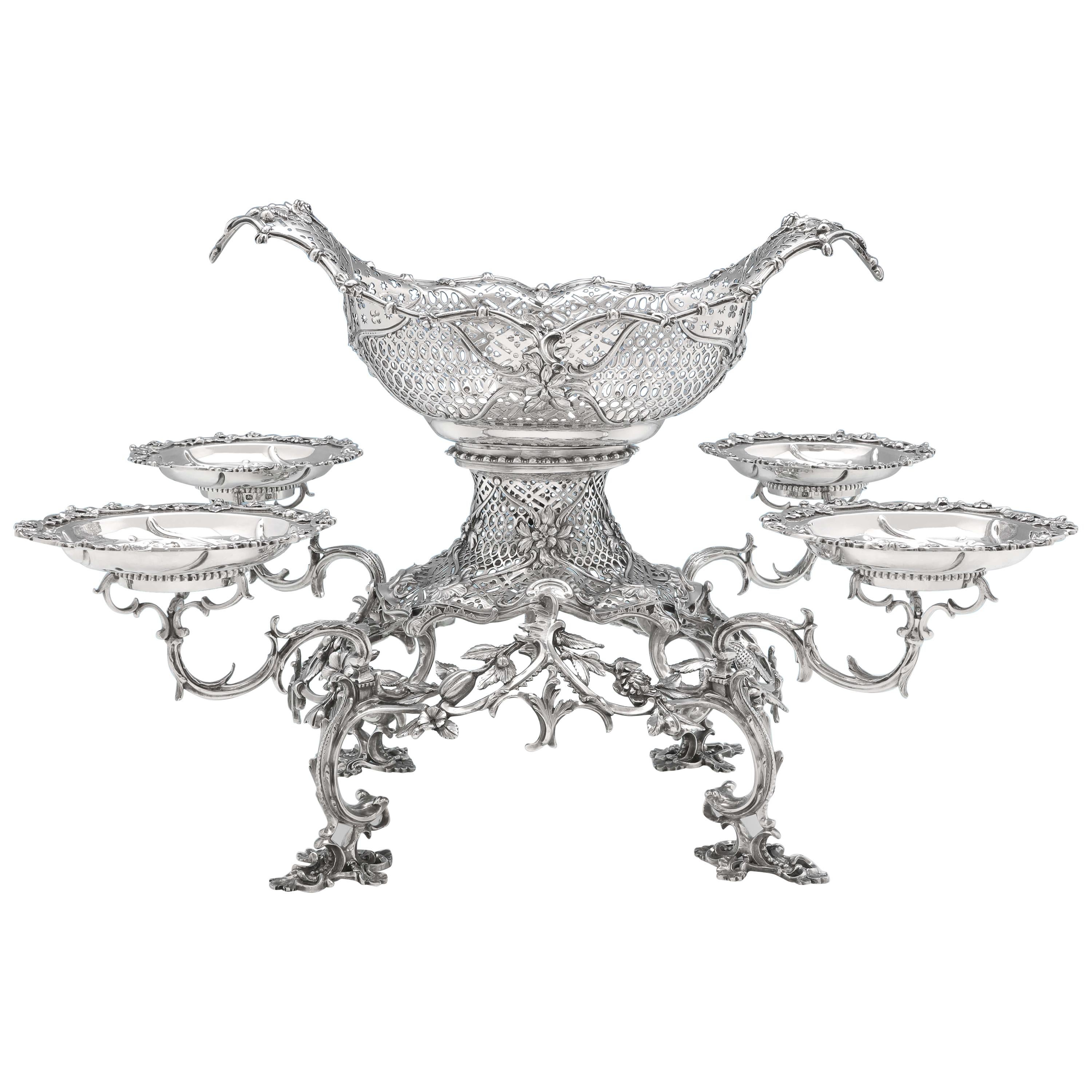 19th Century George III Sterling Silver Epergne by Thomas Pitts