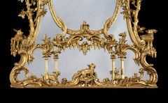 19th Century George III Style Carved Mirror after a design by Thomas Johnson