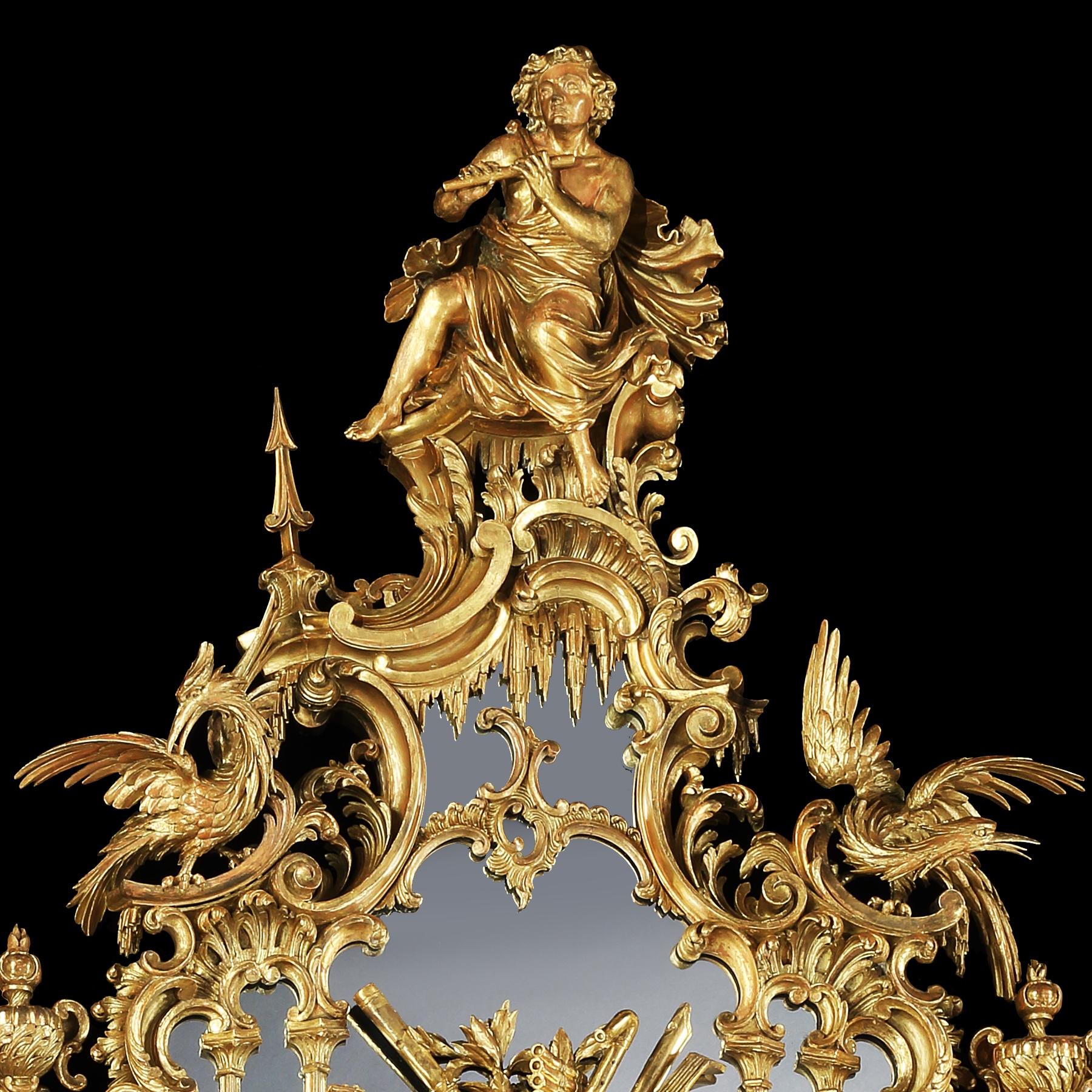 Geschnitzter Spiegel im Stil von George III des 19. Jahrhunderts nach einem Entwurf von Thomas Johnson (George III.) im Angebot