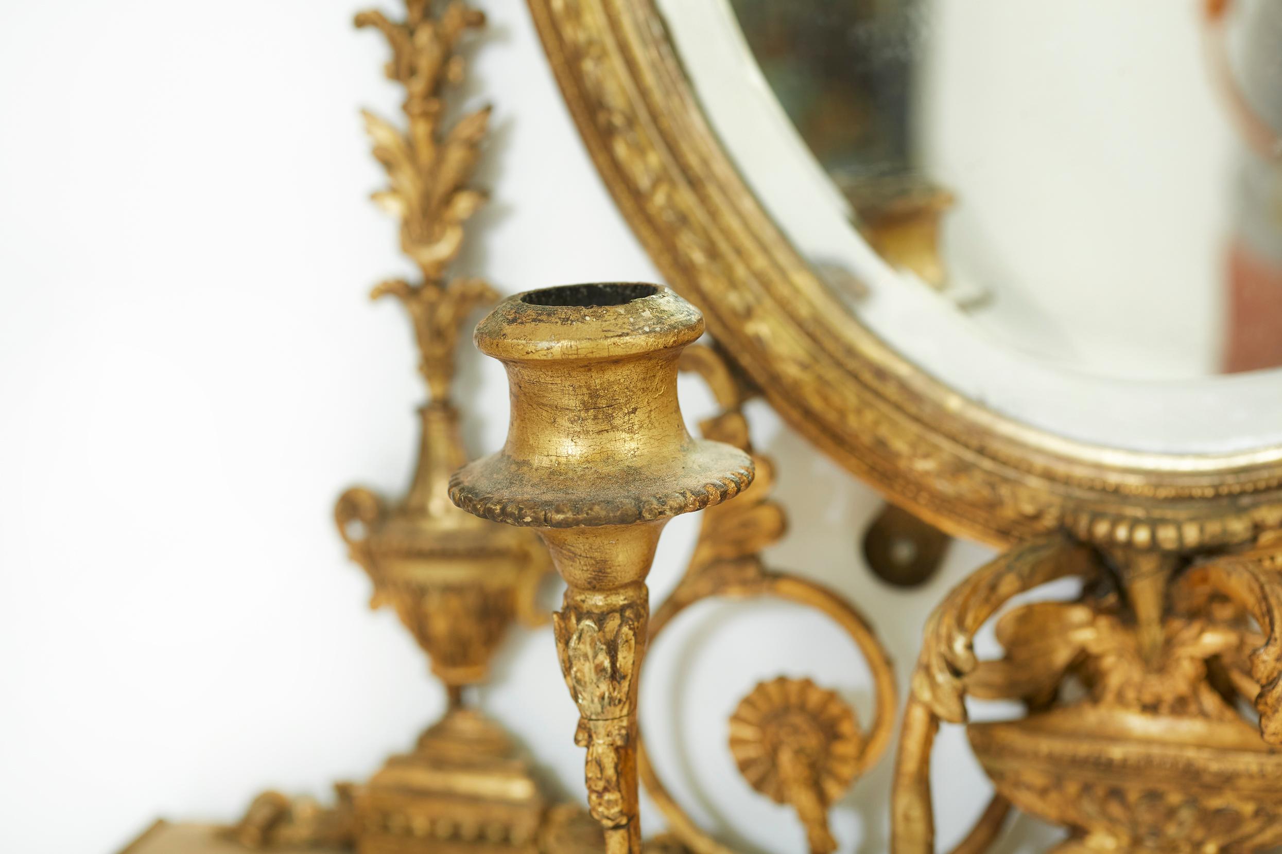 19th Century George III Style Giltwood Girandoles Mirror 3