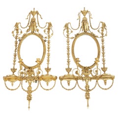 19th Century George III Style Giltwood Girandoles Mirror
